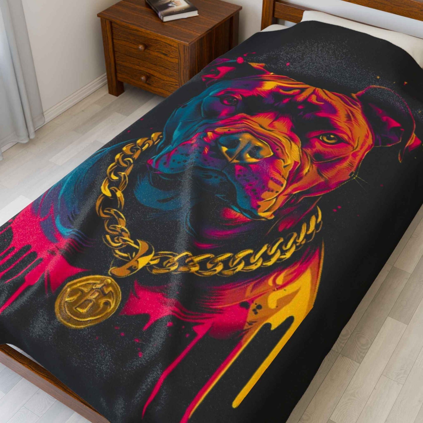 Colorful Dog Art Plush Blanket for Pet Lovers