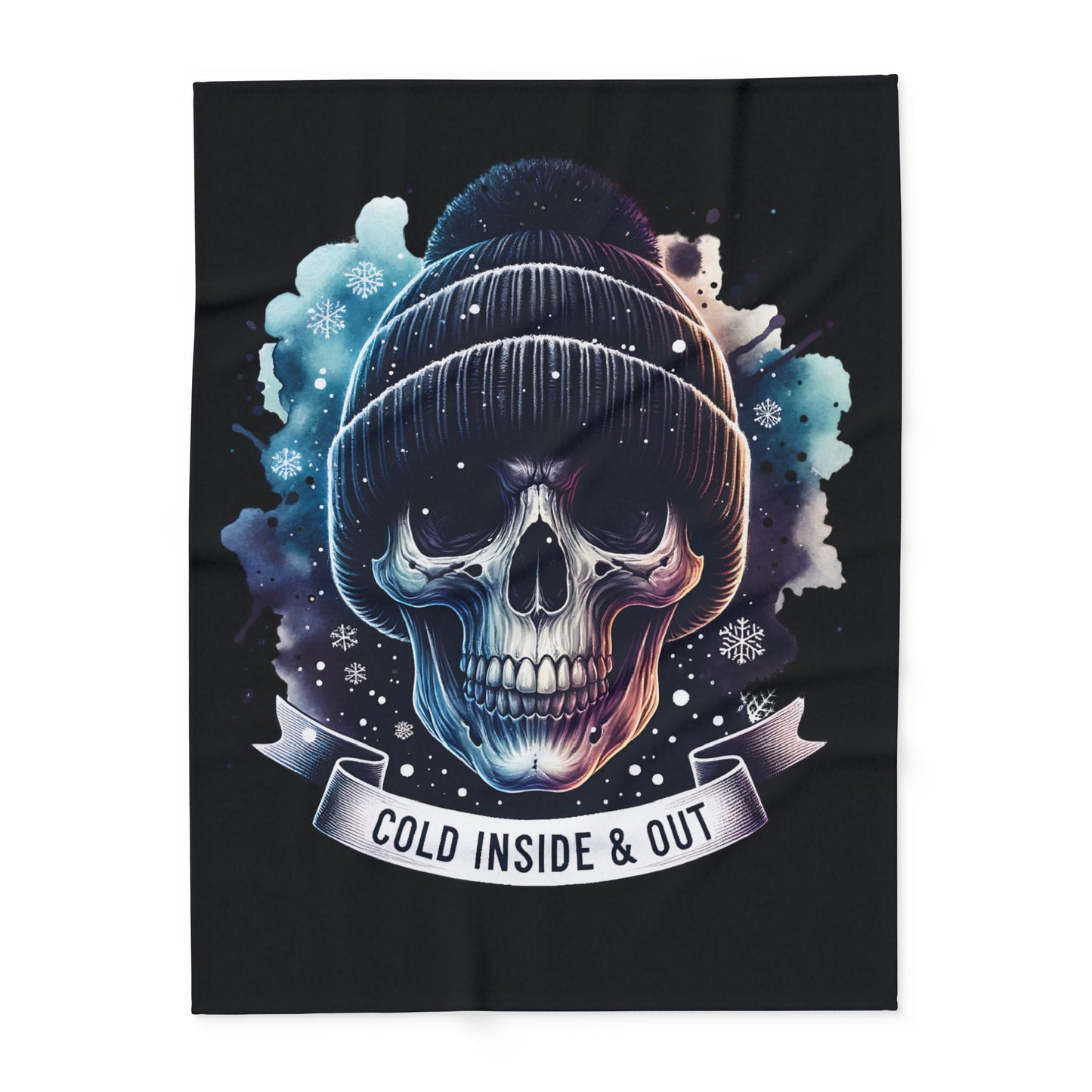 Chilling Skull Fleece Blanket - Cozy Throw for Skull Lovers, Gothic Decor, Halloween, Winter Warmth, Gift Idea - VYBE