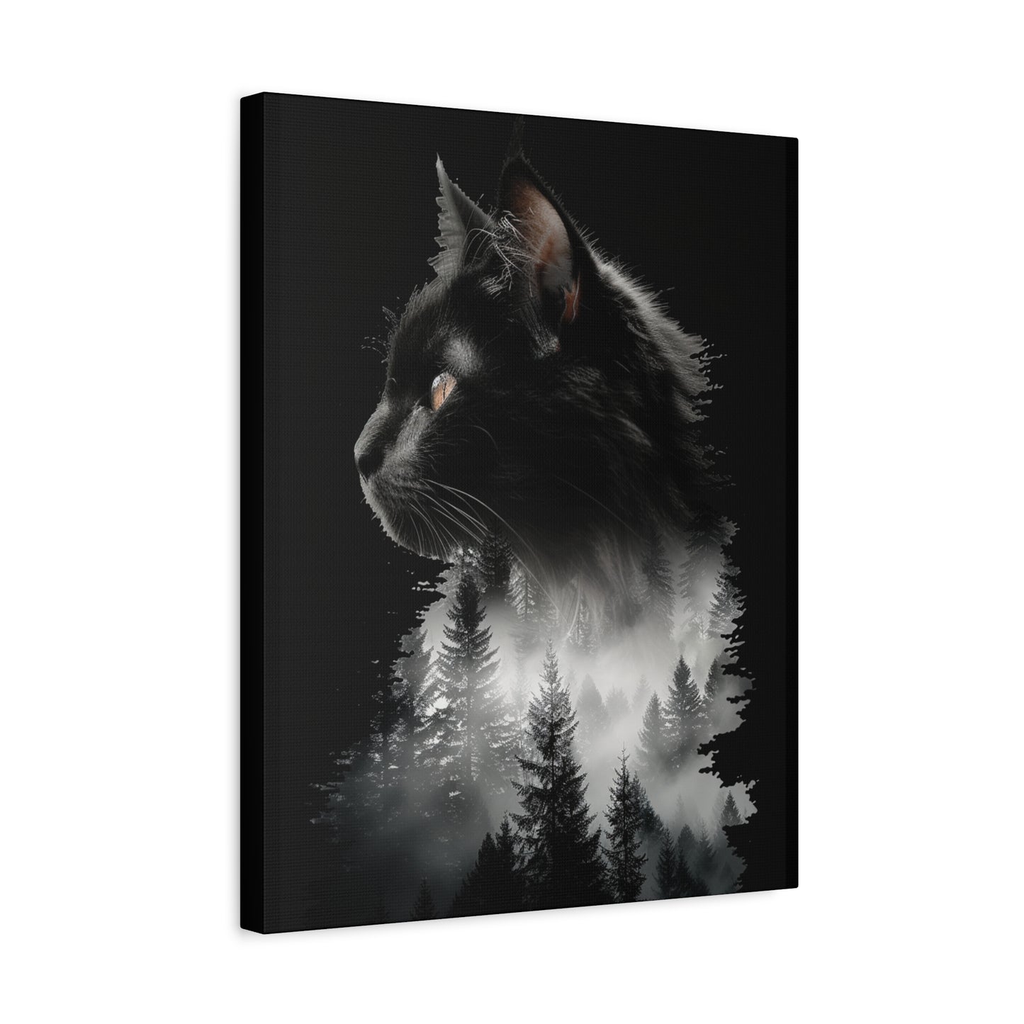 Mystical Cat Forest Canvas Print, Home Decor Art, Cat Lover Gift, Unique Wall Art, Pet Memorial - VYBE Shop