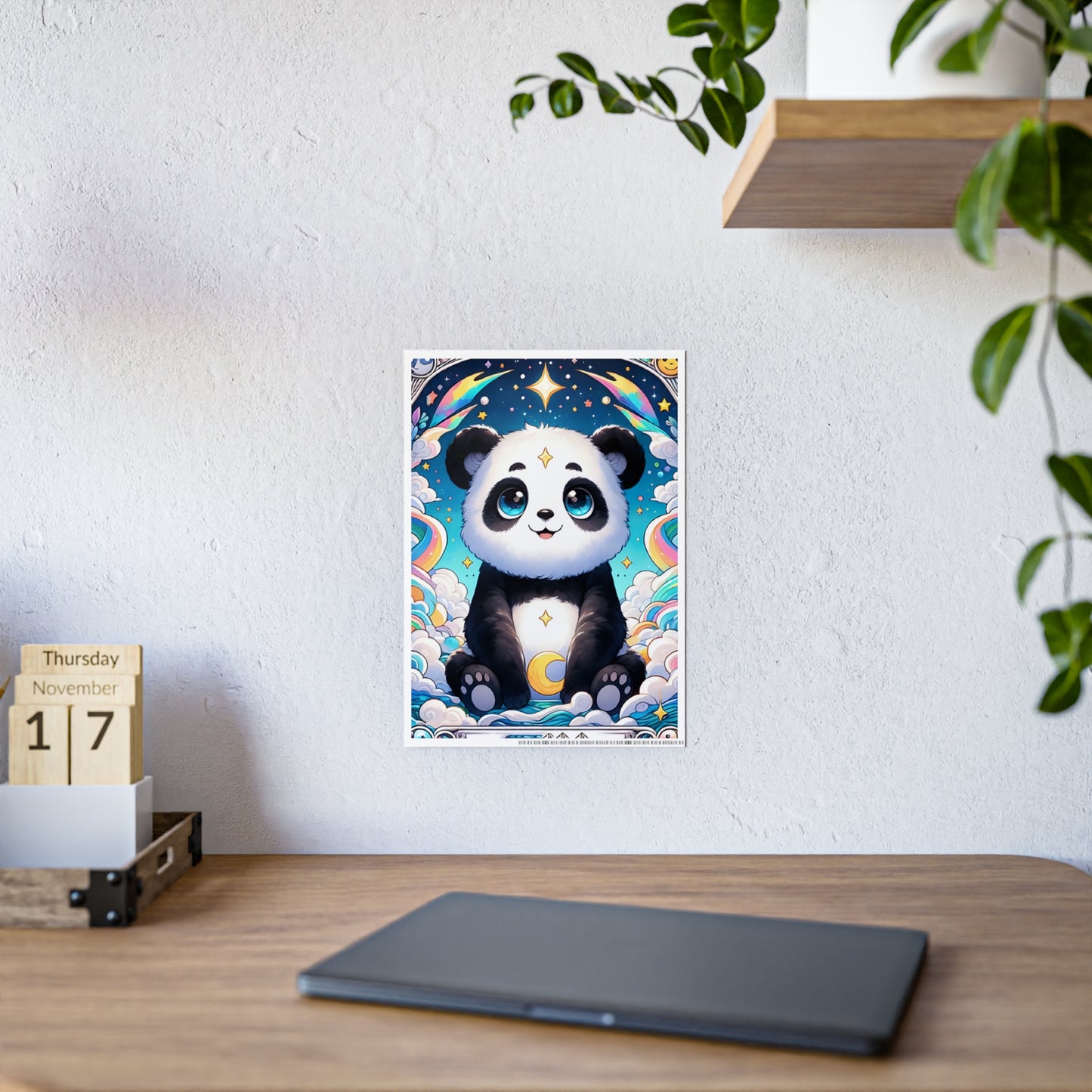 Cute Panda Wall Art - Kawaii Gloss Poster for Adorable Home Decor - VYBE Shop