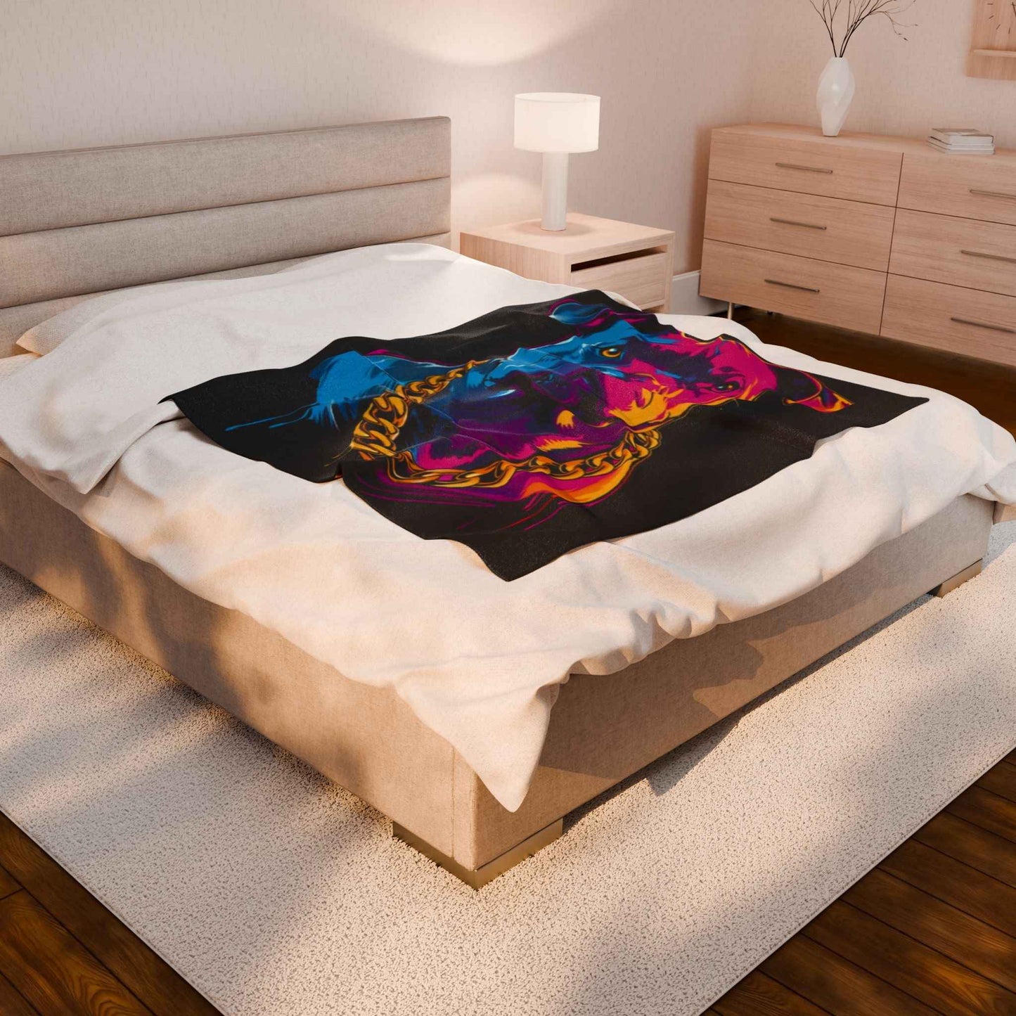 Vibrant Dog Art Blanket