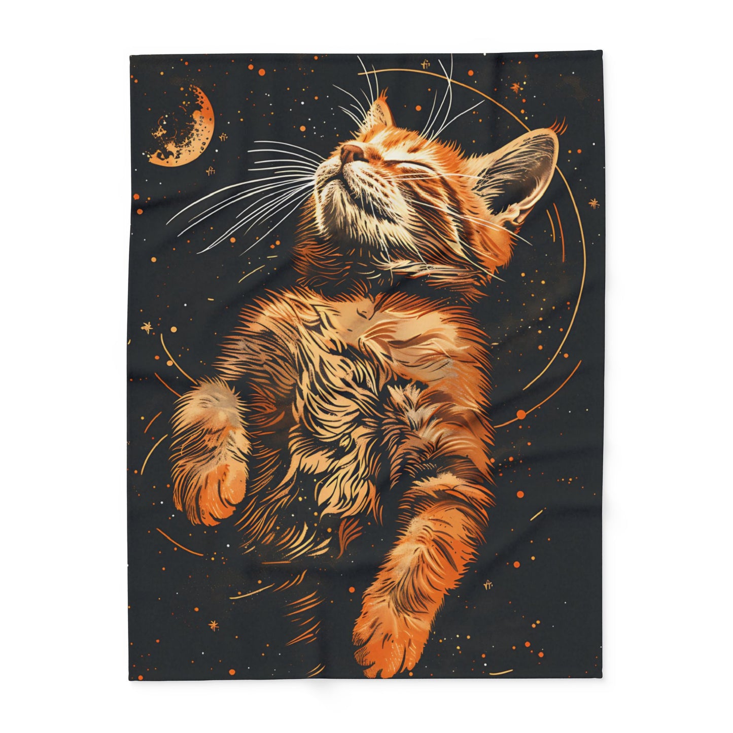 Cosmic Cat Fleece Blanket – Cozy Space-Themed Throw, Pet Lover Gift, Home Decor, Cat Lover Blanket, Warm Gift for All Occasions - VYBE