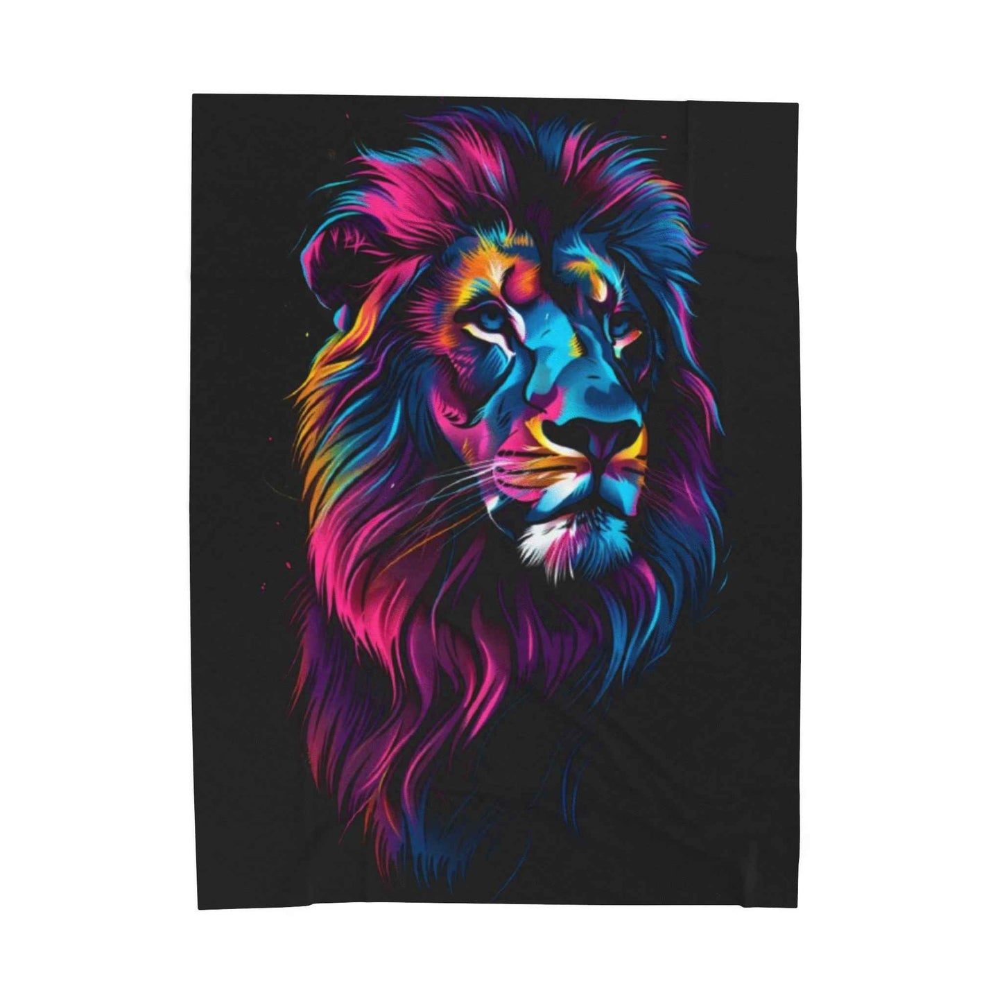 Vibrant Lion Plush Blanket