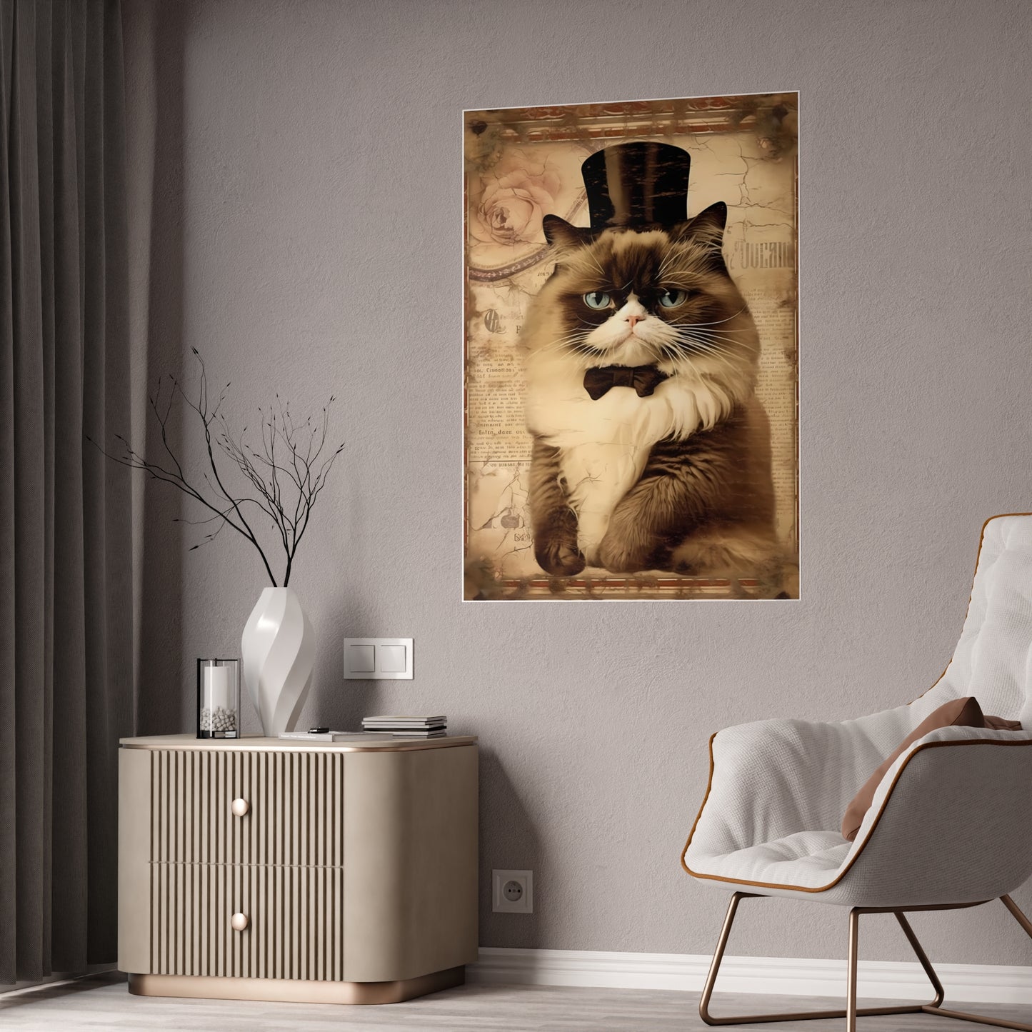 Elegant Cat Wall Art Poster, Gift for Cat Lovers - VYBE Shop
