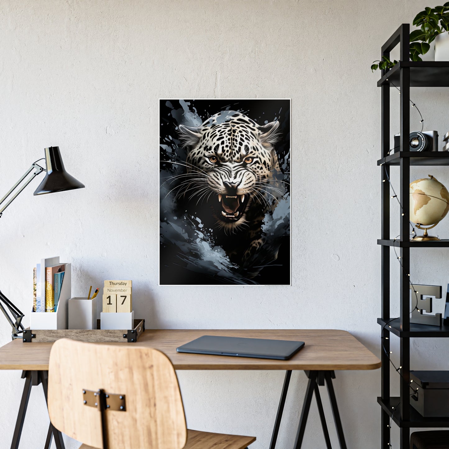 Leopard Wall Art Poster - Fierce Animal Gloss Print for Home Decor and Nature Lovers - VYBE Shop