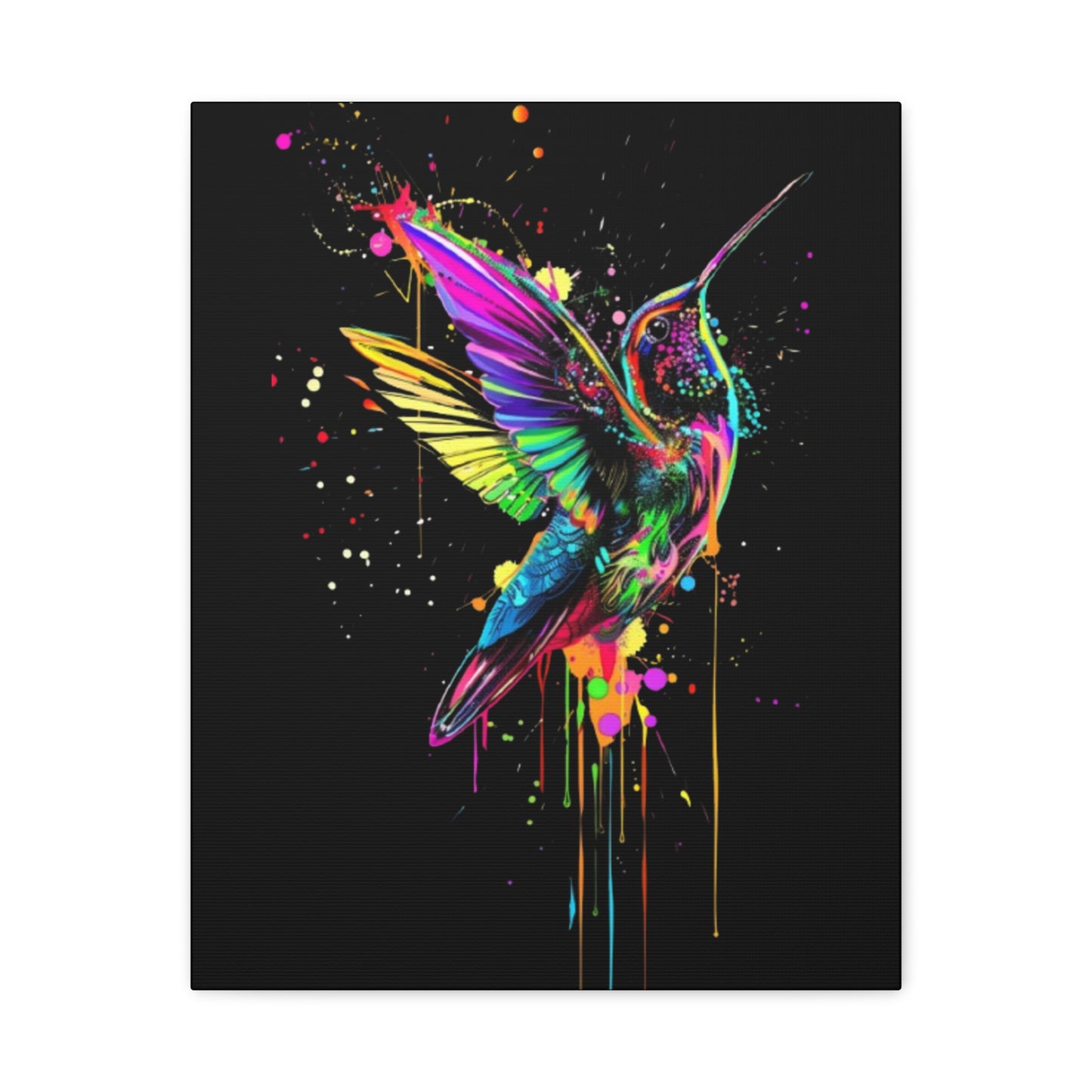 Neon Hummingbird Matte Canvas, Stretched, 1.25" - VYBE Shop