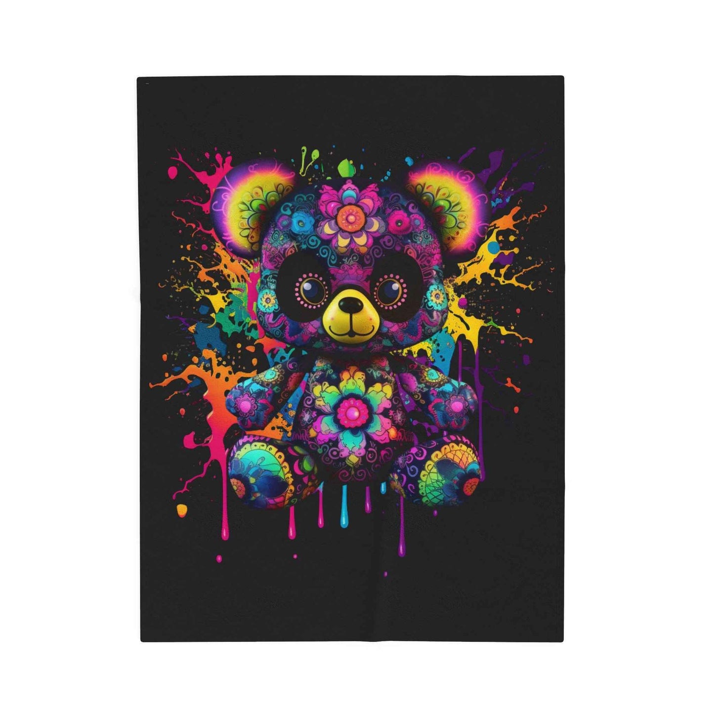 Colorful Bear Plush Blanket