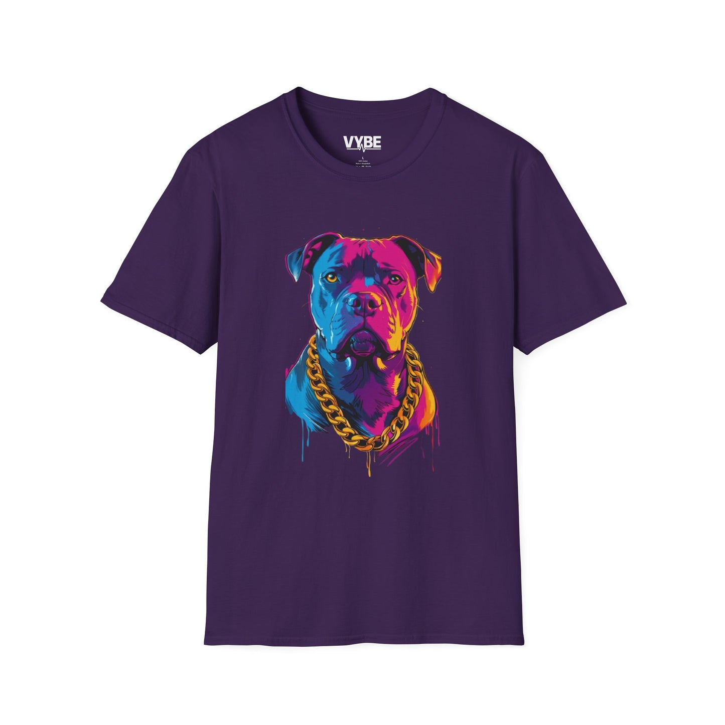 Neon- Chain-Wearing Dog T-Shirt - VYBE Shop