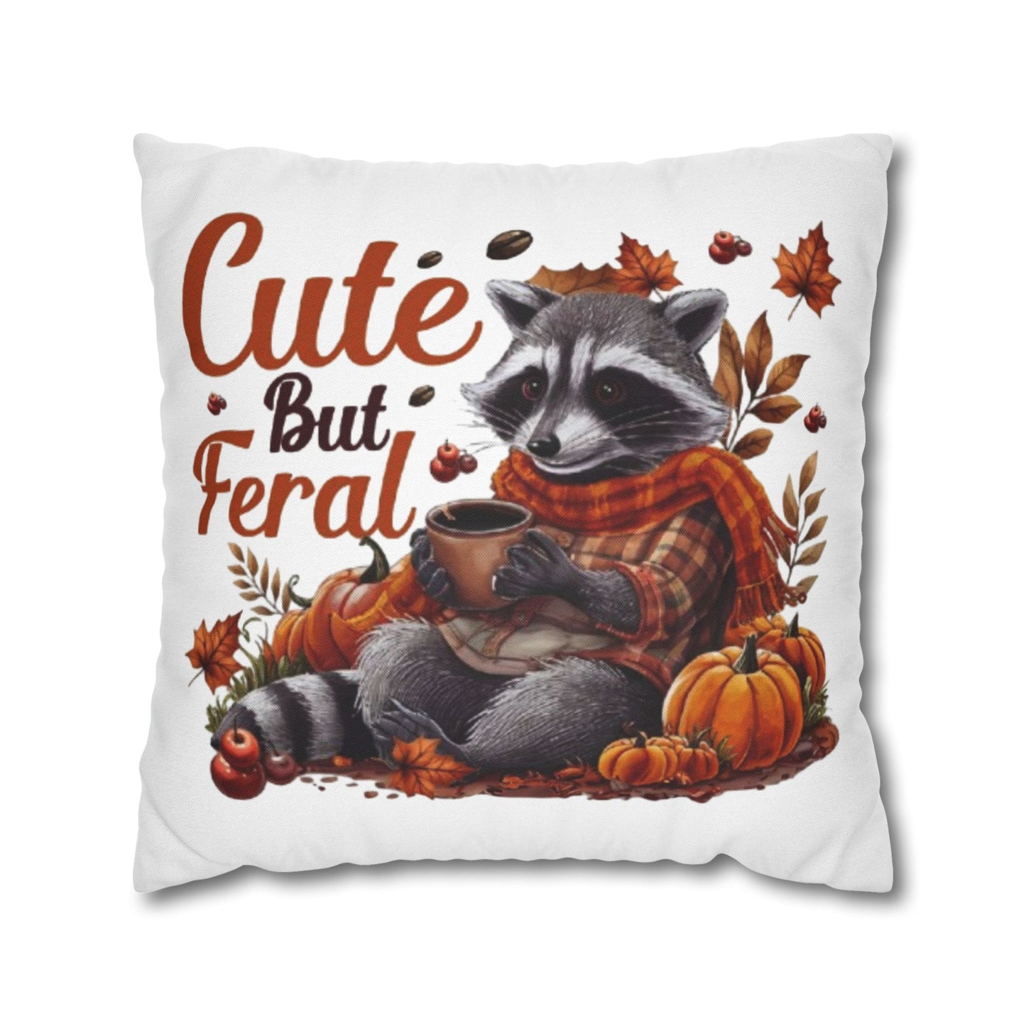 Cute Raccoon Pillowcase | Cozy Fall Decor for Animal Lovers, Autumn Home Accent Decorative Cushion Cover - VYBE Shop
