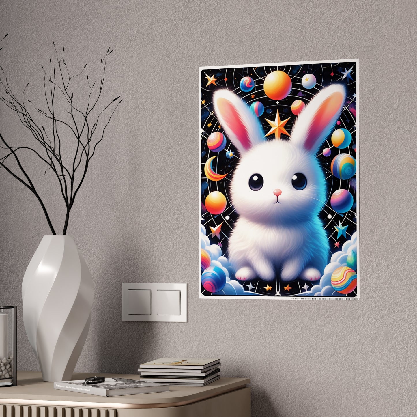 Colorful Bunny Poster for Cute Decor - VYBE Shop