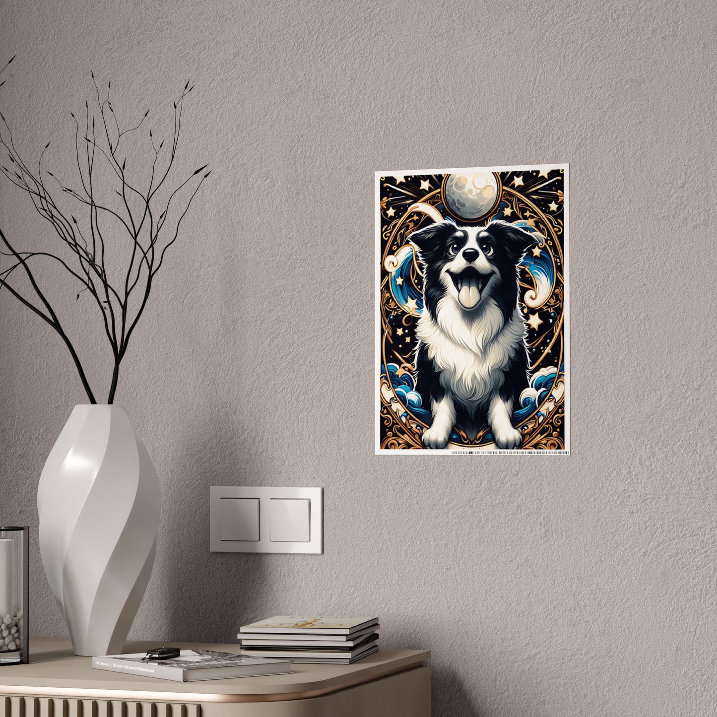 Glossy Dog Art Poster, Magical Pet Wall Decor - VYBE Shop