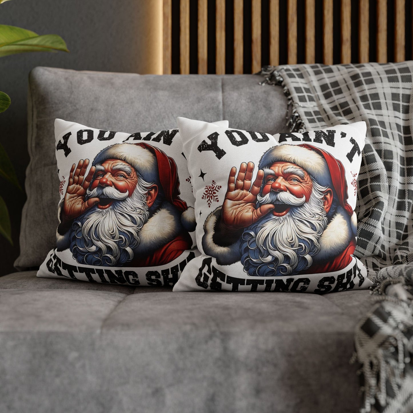 Funny Santa Pillowcase for Holiday Decor, Christmas Gift, Holiday Throw Pillow, Cozy Home Decor, Novelty Pillow - VYBE Shop