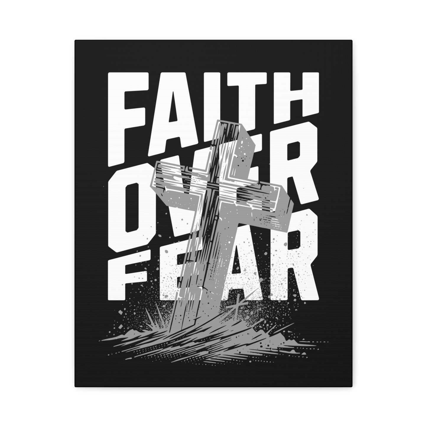 Religion- Faith Over Fear Canvas Print, Inspirational Wall Art, Religious Home Decor - VYBE Shop