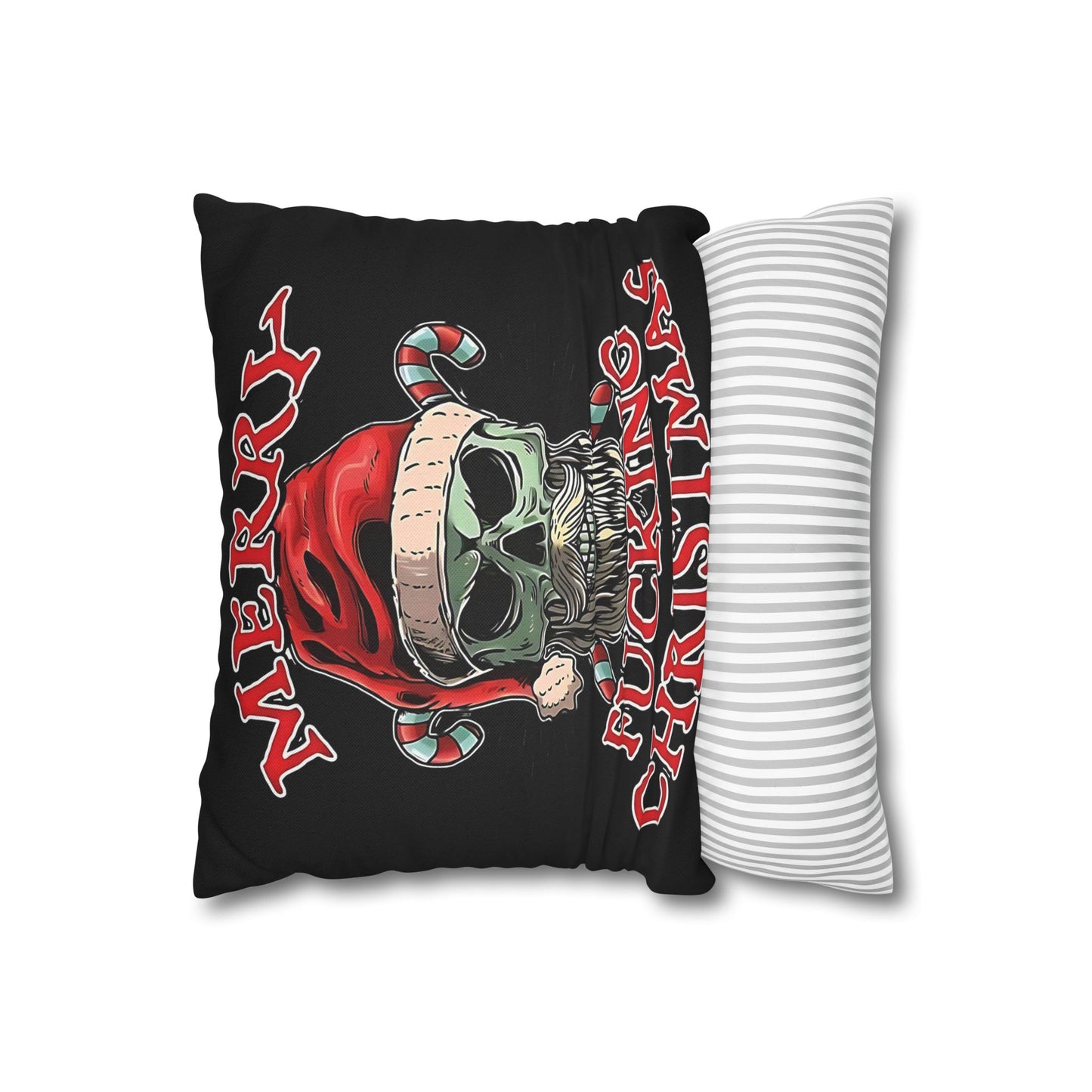 Gothic Christmas Pillowcase - Merry F***ing Christmas Cushion Cover, Edgy Holiday Decor & Unique Gift - VYBE Shop