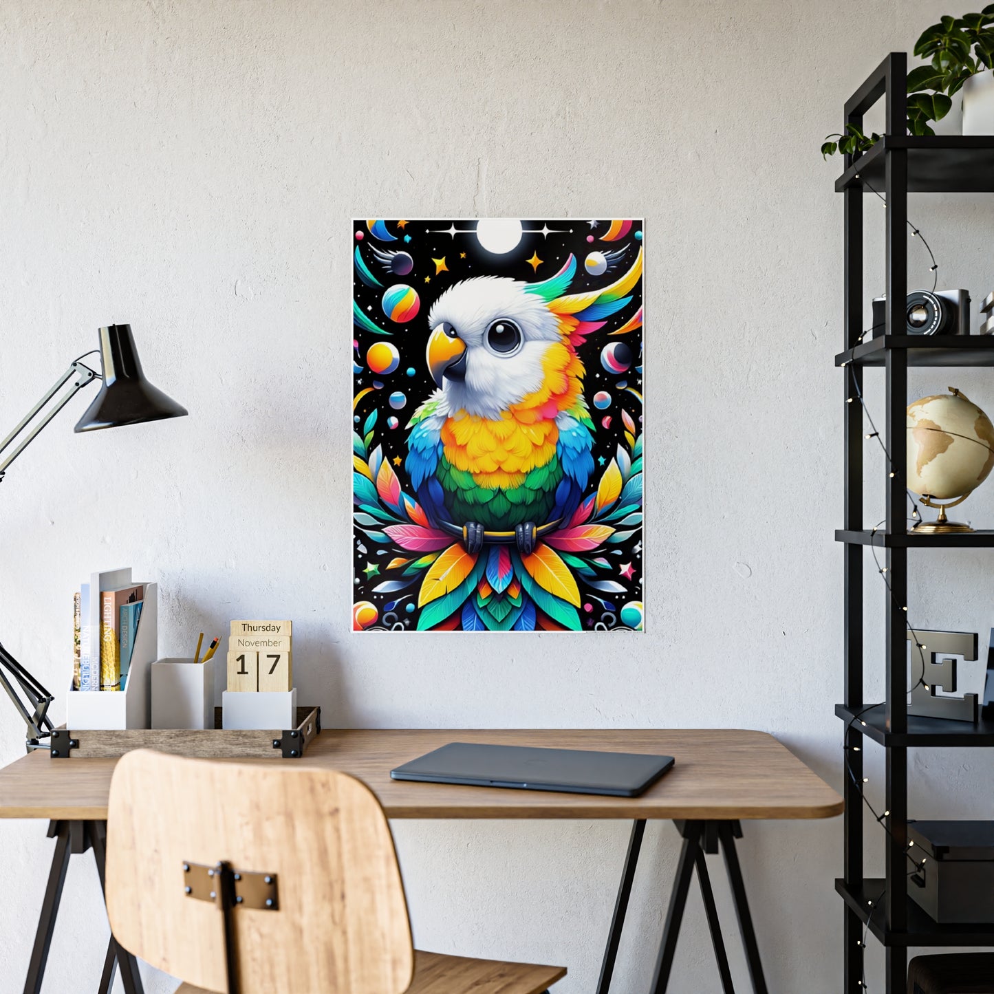 Colorful Bird Poster, Glossy Art Print - VYBE Shop