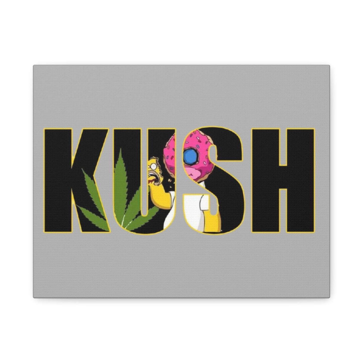 Colorful Cannabis KUSH Wall Art, Stretched Canvas Print, Unique Home Decor, Gift for Smokers, KUSH Design - VYBE Shop