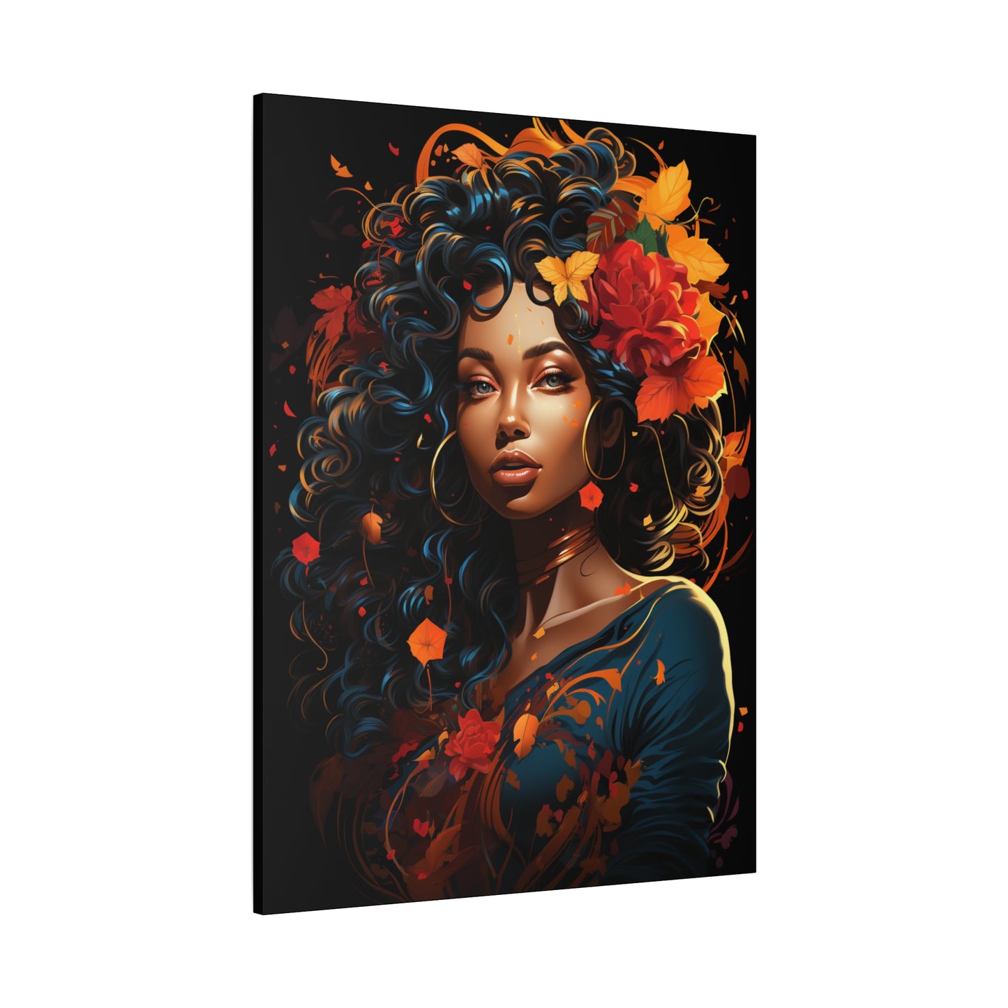 Canvas Wall Art featuring Vibrant Autumn Queen Design, Home Decor, Gift for Art Lovers, Fall Aesthetic, Boho Style - VYBE Shop