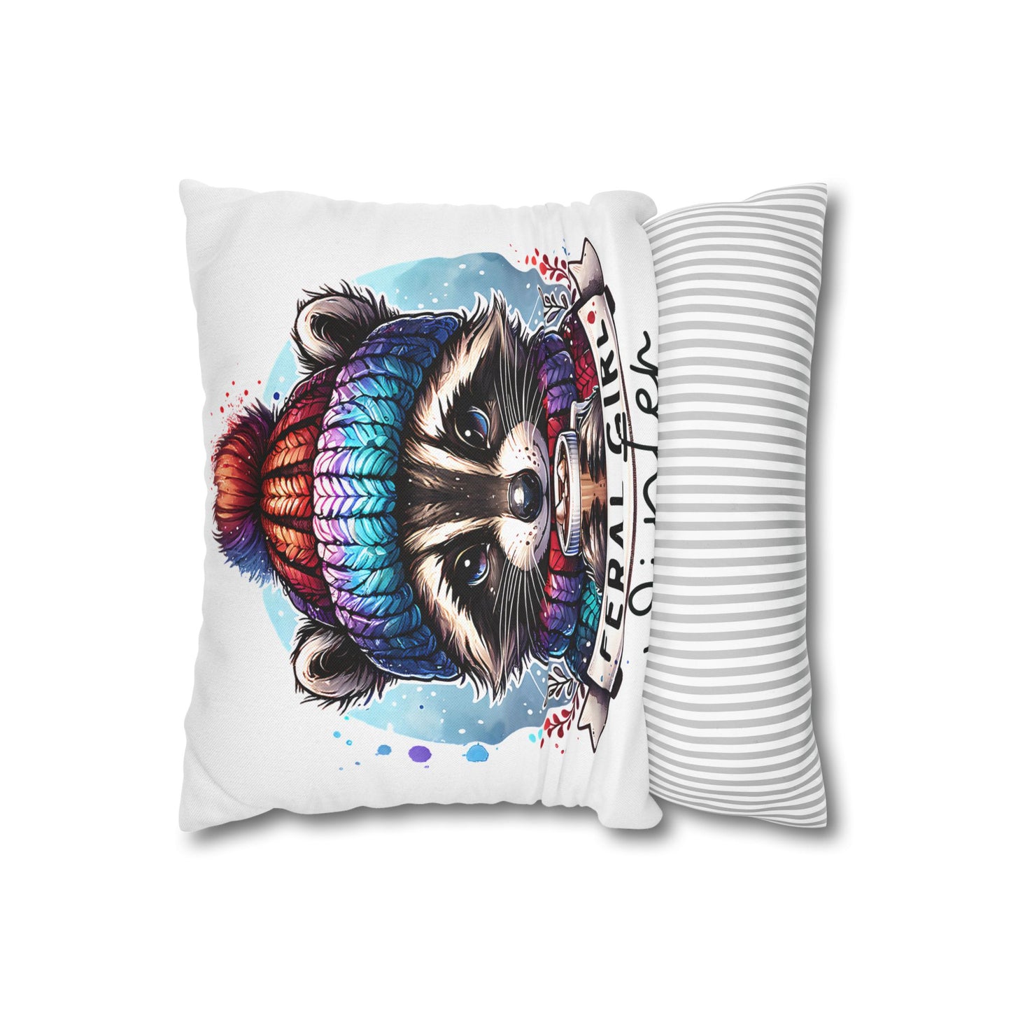 Feral Girl Winter Pillowcase - Cozy Decor for Animal Lovers, Perfect Winter Chill Vibe Home Accent Cushion Cover - VYBE Shop