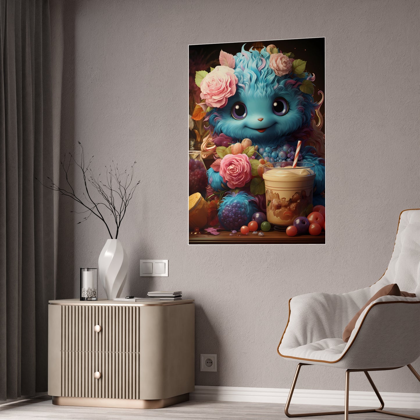 Cute Furry Creature Poster for Kids - Perfect Gift Idea - VYBE Shop