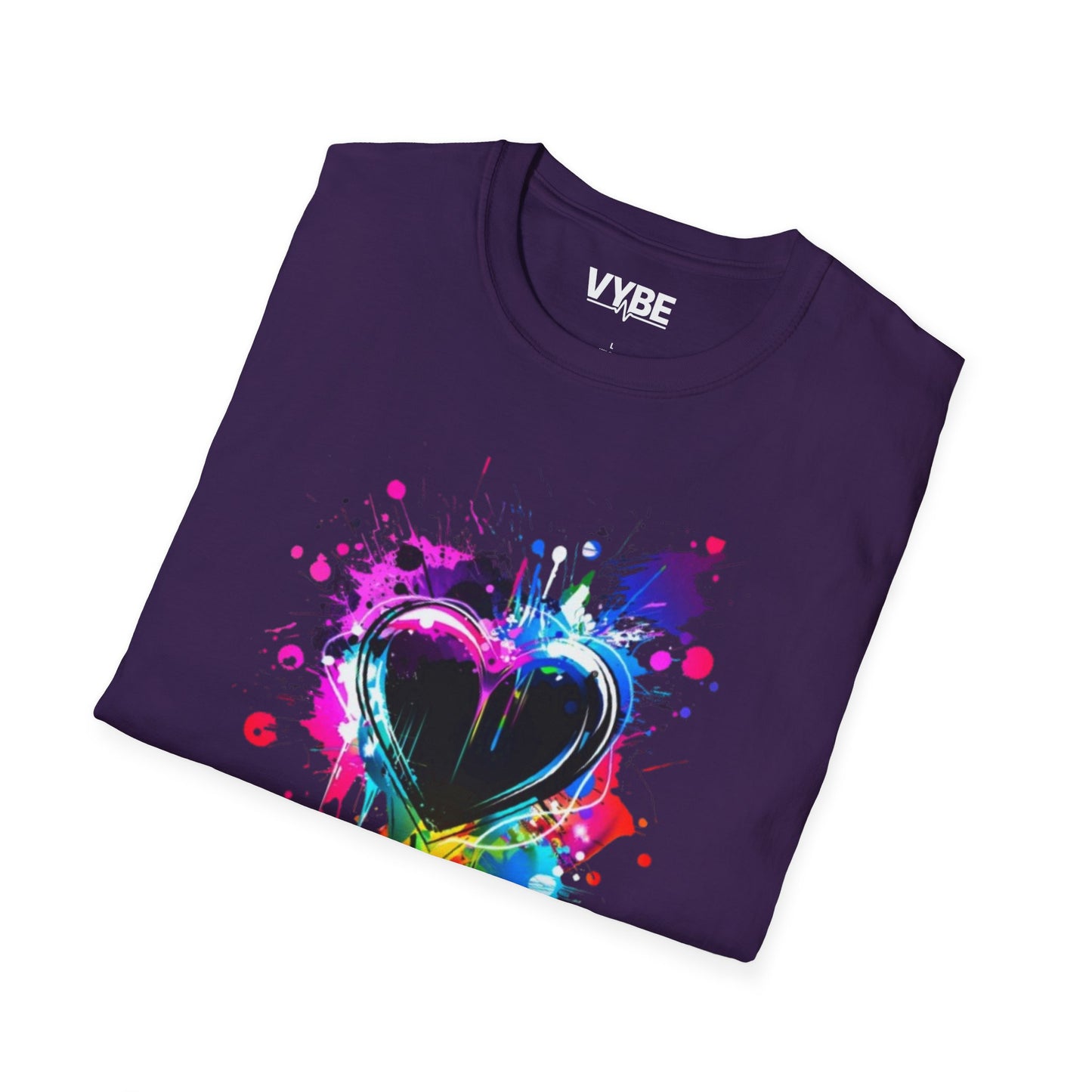 Colorful Heart Graphic T-Shirt - Fun and Stylish Colorful Heart T-Shirt for Everyone - VYBE
