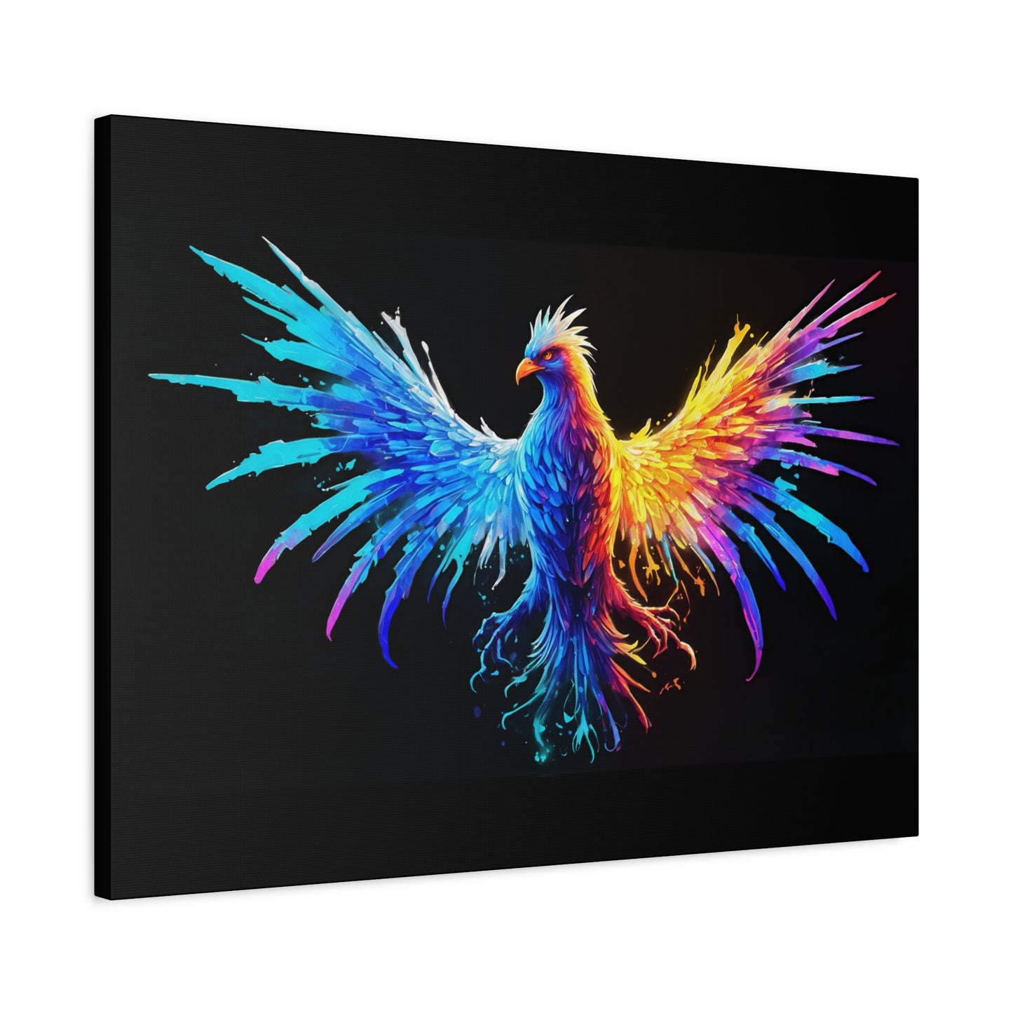Neon Phoenix Canvas Wall Art | Colorful Home Decor, Inspirational Artwork, Gift for Art Lovers, Unique Wall Hanging - VYBE Shop