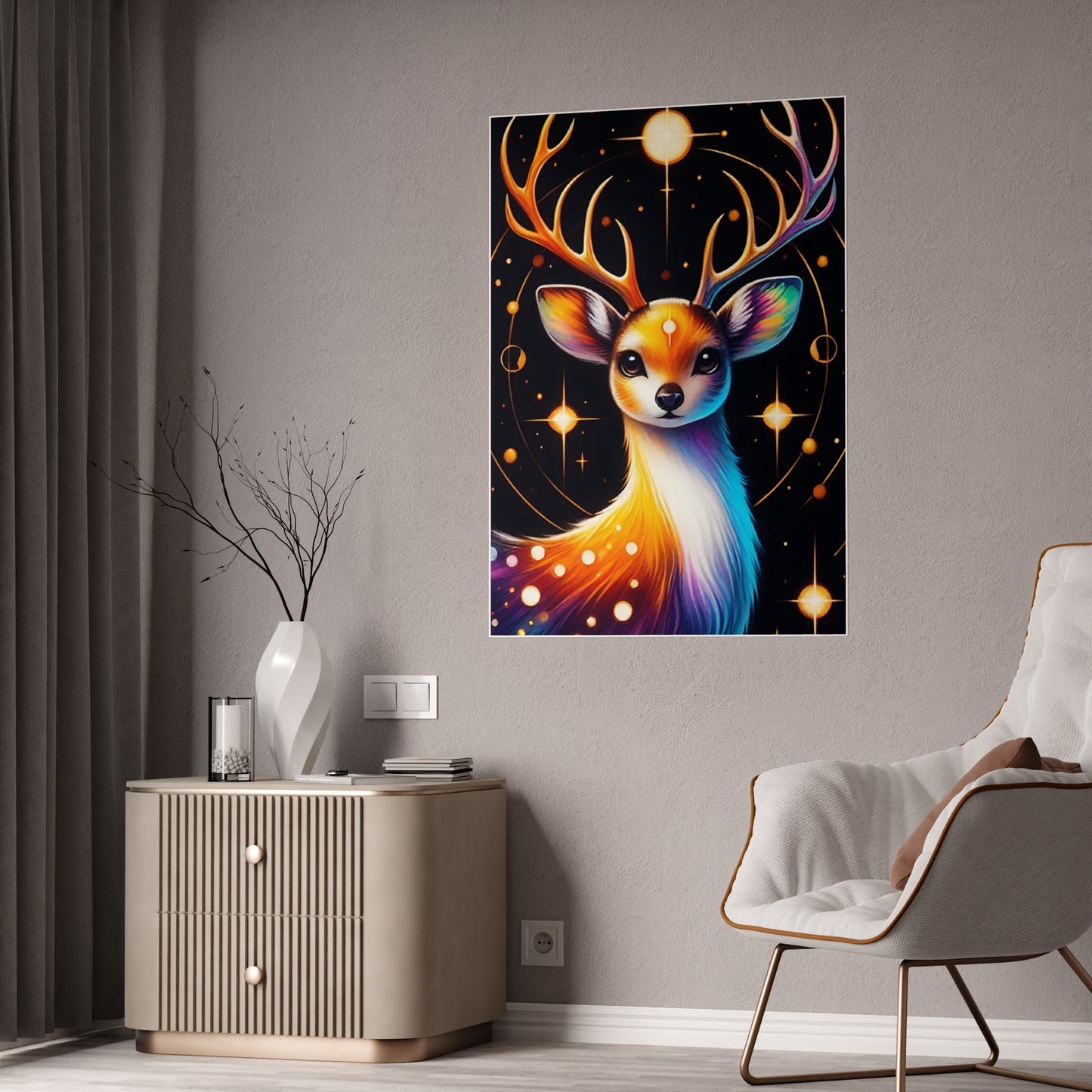 Vibrant Deer Art Poster - Glossy Wildlife Print for Nature Lovers - VYBE Shop