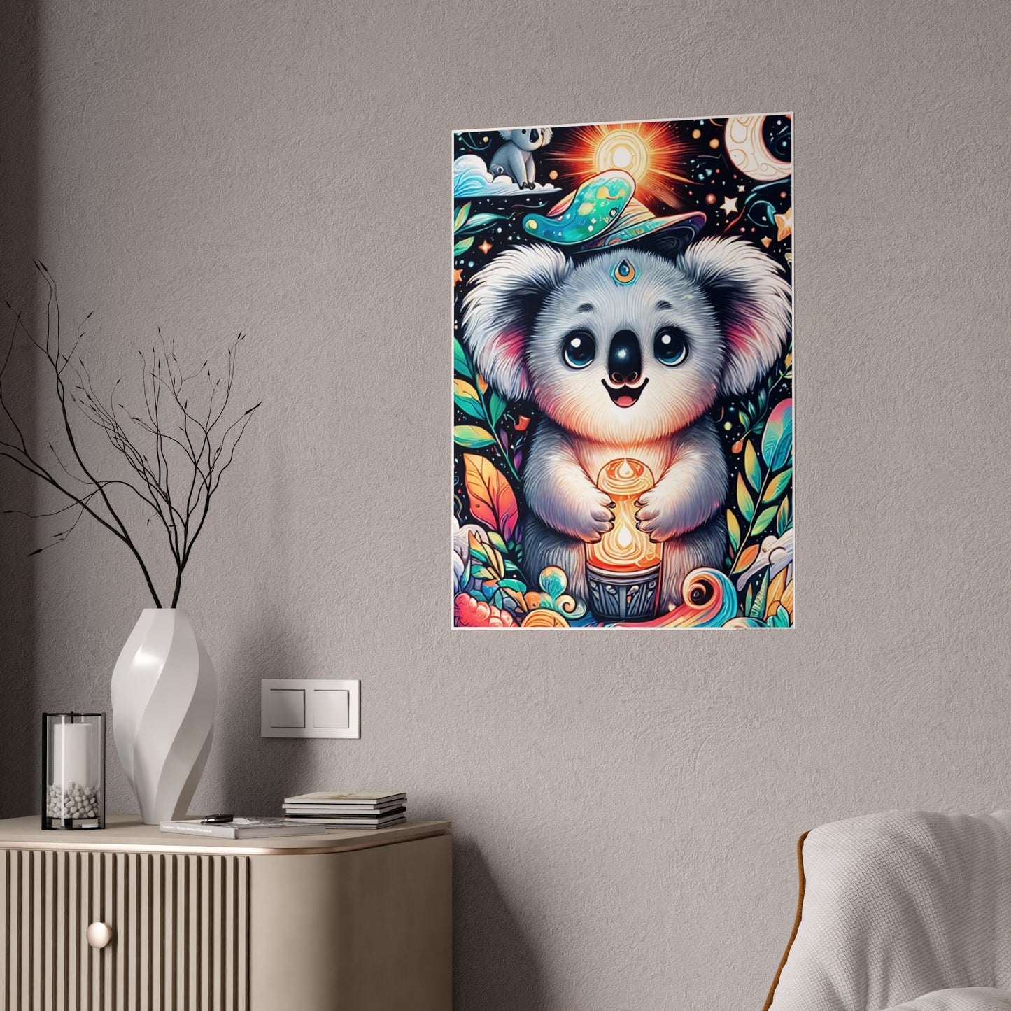Cute Koala Poster - Whimsical Wall Art for a Charming Decor - VYBE Shop