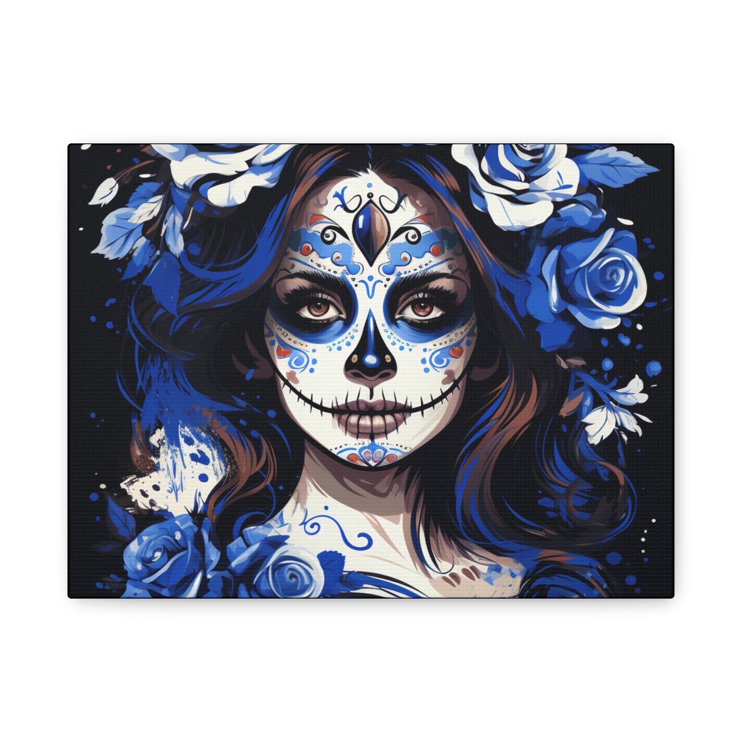 Vibrant Sugar Skull Canvas Art, Day of the Dead Decor, Wall Art, Gift for Art Lovers, Unique Home Decoration, Boho Style Art - VYBE Shop