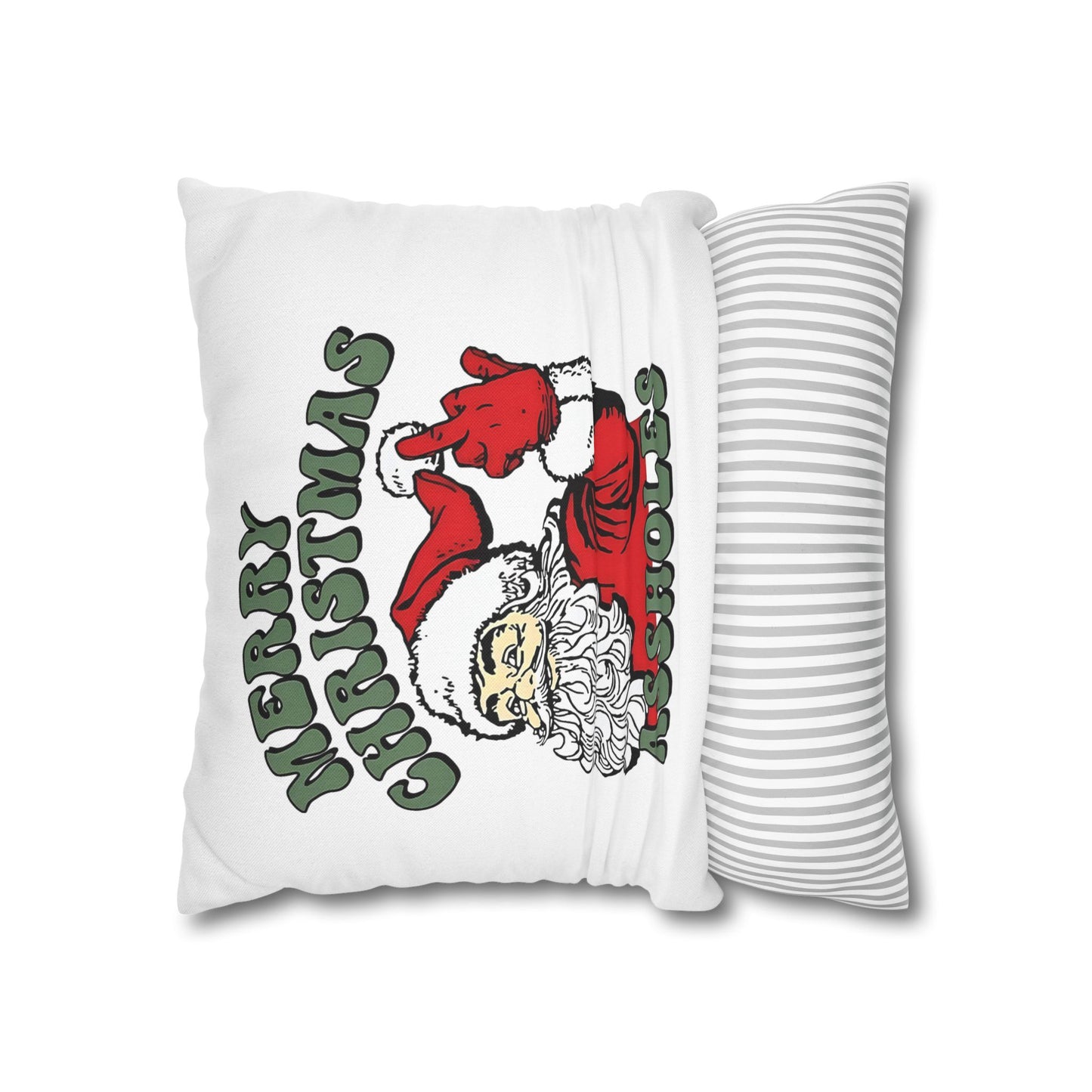 Funny Holiday Pillowcase, Merry Christmas Pillow, Quirky Christmas Decor, Santa Pillow, Gift for Friends, Home Decor - VYBE Shop