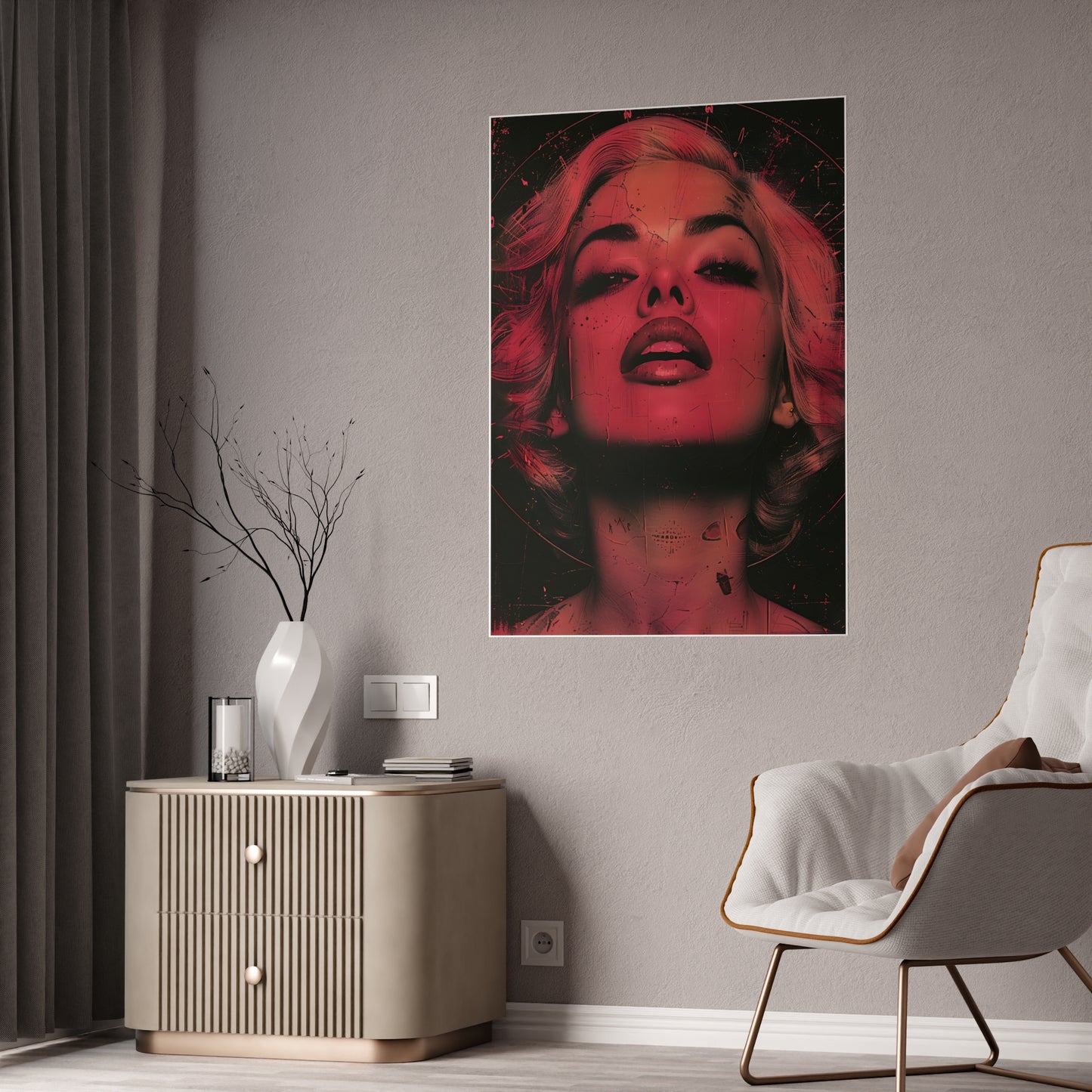 Lady in Red Art Poster - Stunning Home Decor Artwork for Your Space - VYBE Shop