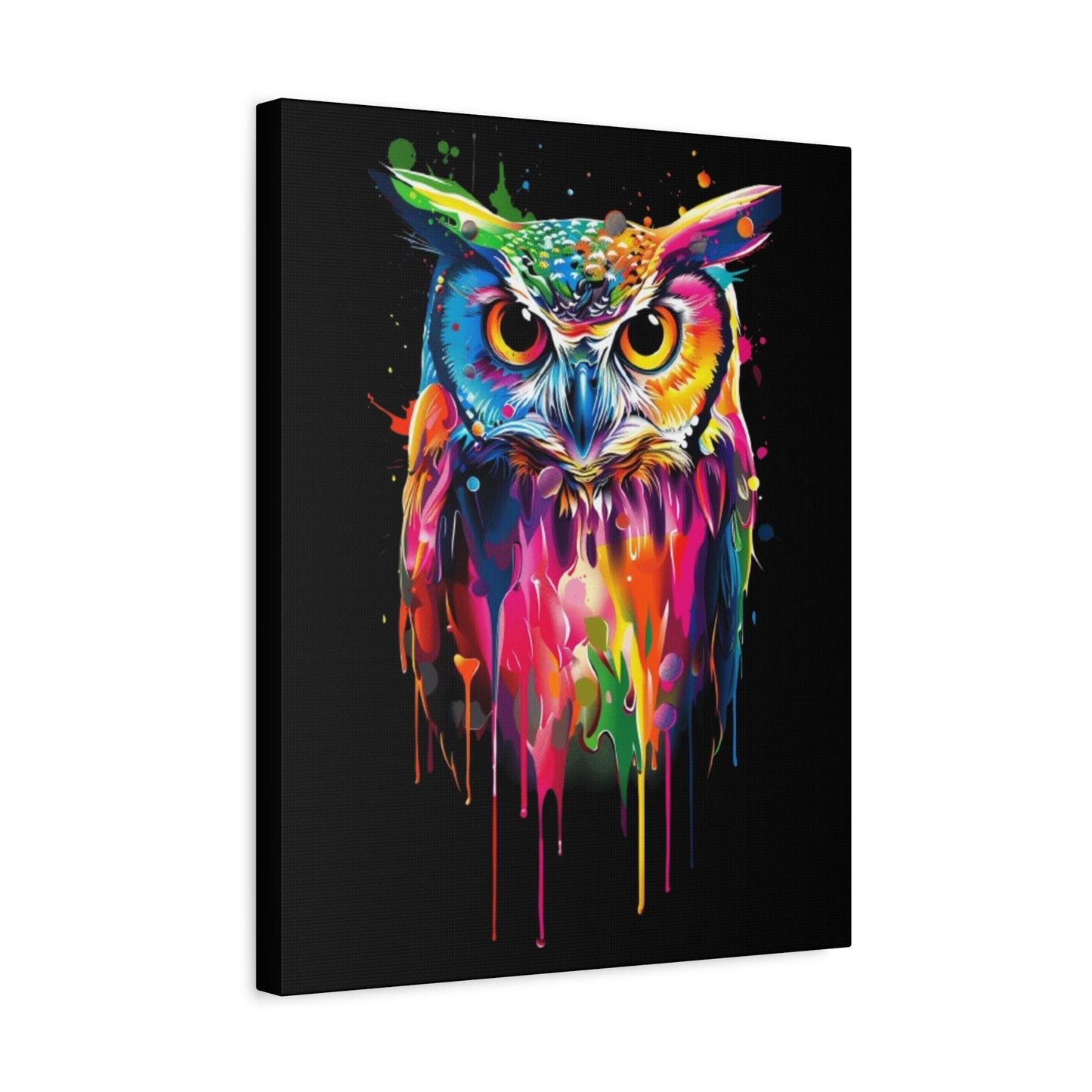 Neon Owl Matte Canvas Framed Print - VYBE Shop