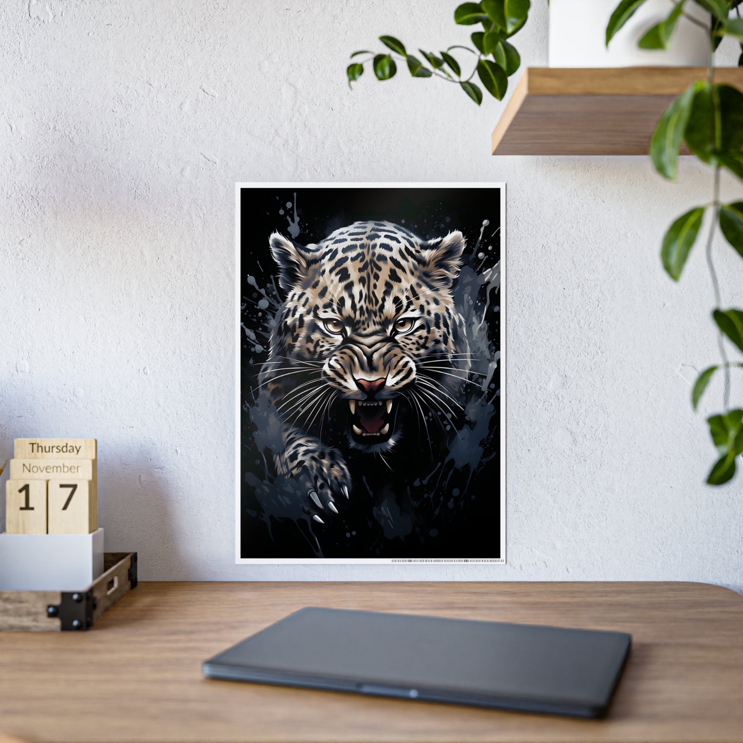 Leopard Art Print - Fierce Gloss Poster for Wild Animal Lovers, Home Decor & Office Wall Art, Perfect Gift for Nature Enthusiasts - VYBE Shop