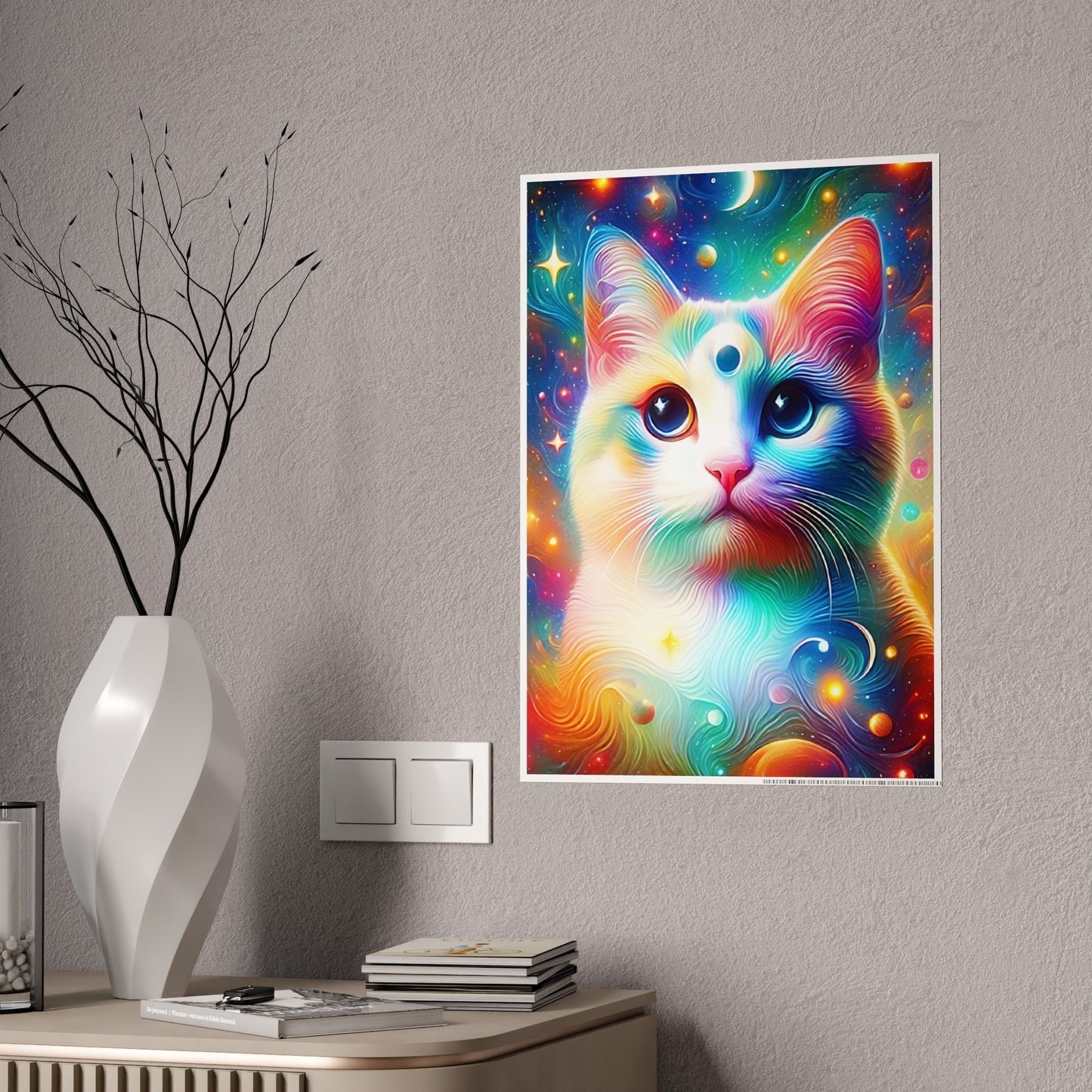 Colorful Cat Poster - Vibrant Home Decor, Pet Lover Gift, Wall Art, Cat Lover Decor, Vibrant Art Print - VYBE Shop