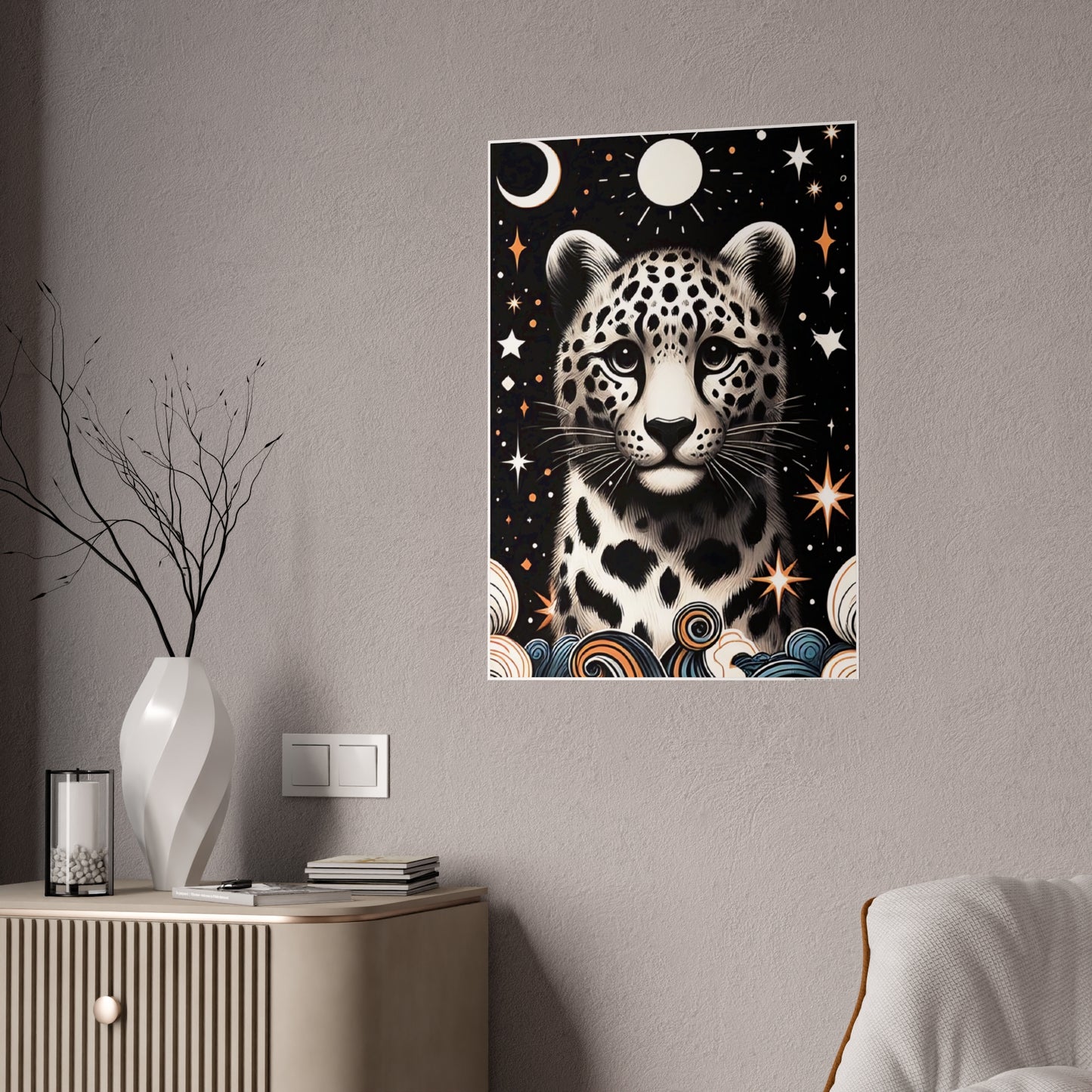 Leopard Art Poster, Glossy Wall Poster - VYBE Shop