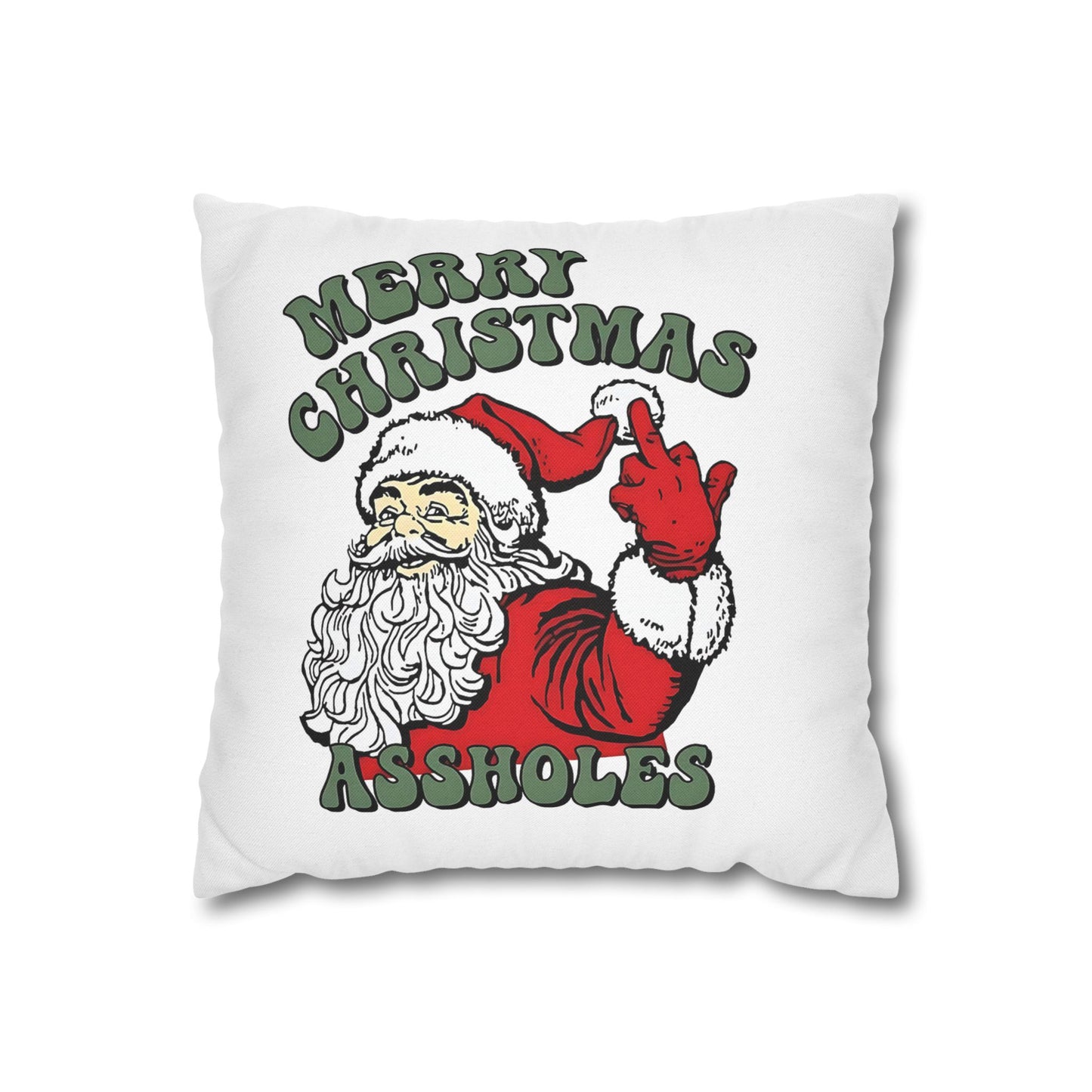 Funny Holiday Pillowcase, Merry Christmas Pillow, Quirky Christmas Decor, Santa Pillow, Gift for Friends, Home Decor - VYBE Shop
