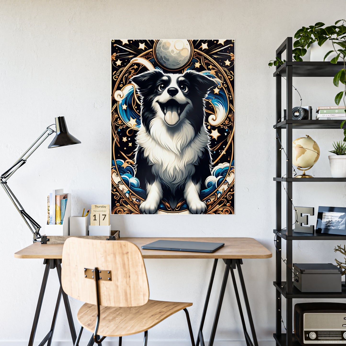 Glossy Dog Art Poster, Magical Pet Wall Decor - VYBE Shop