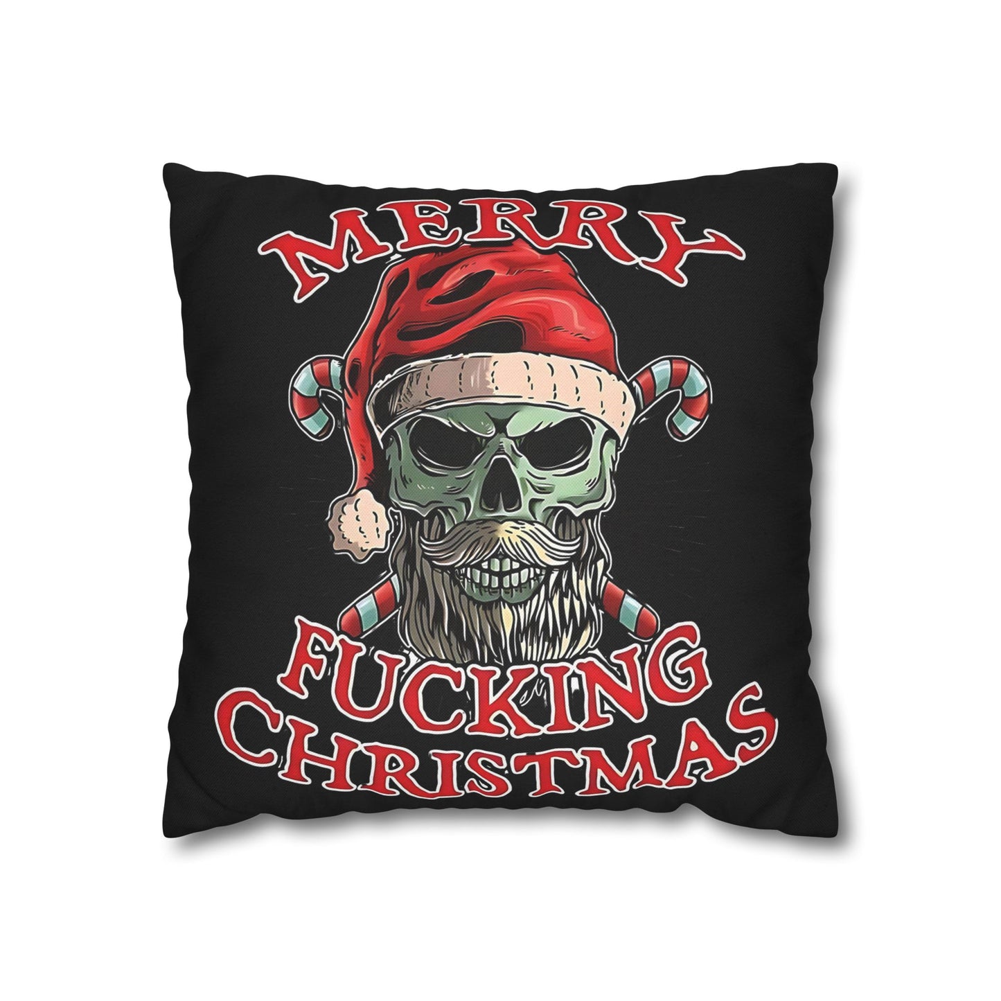 Gothic Christmas Pillowcase - Merry F***ing Christmas Cushion Cover, Edgy Holiday Decor & Unique Gift - VYBE Shop