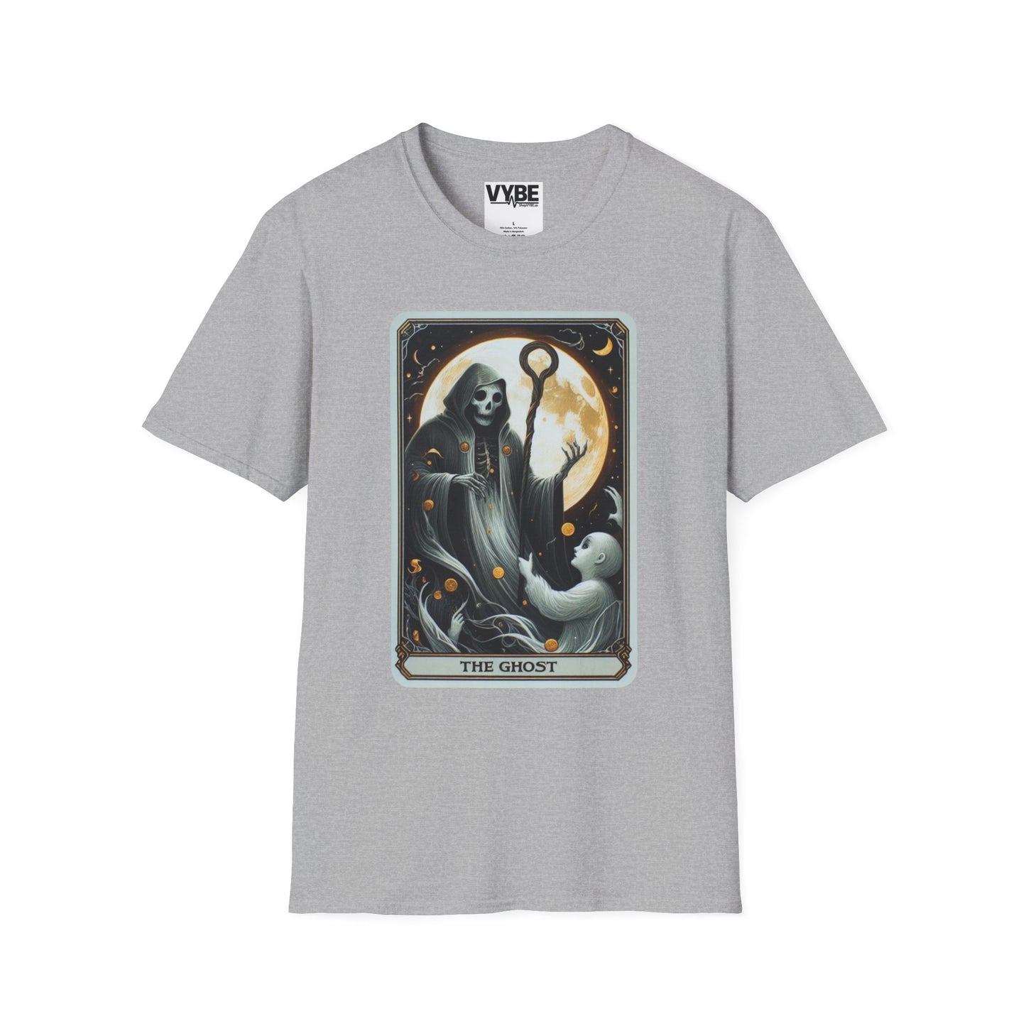 Halloween Ghost Tarot Tee - Enchanting Design for Spooky Season - VYBE Shop