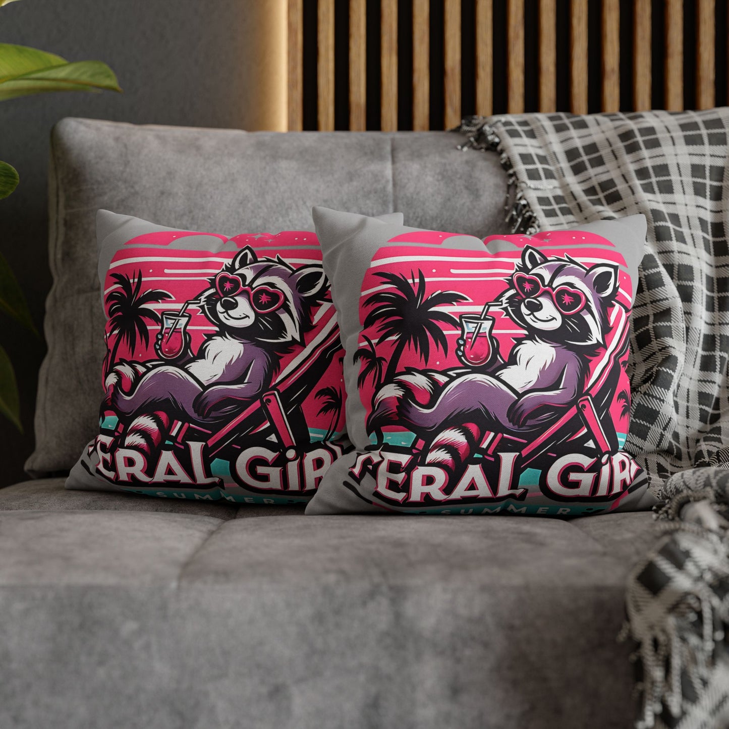 Feral Girl Summer Pillowcase - Tropical Beach Decor for Home Accent and Gifts - VYBE Shop