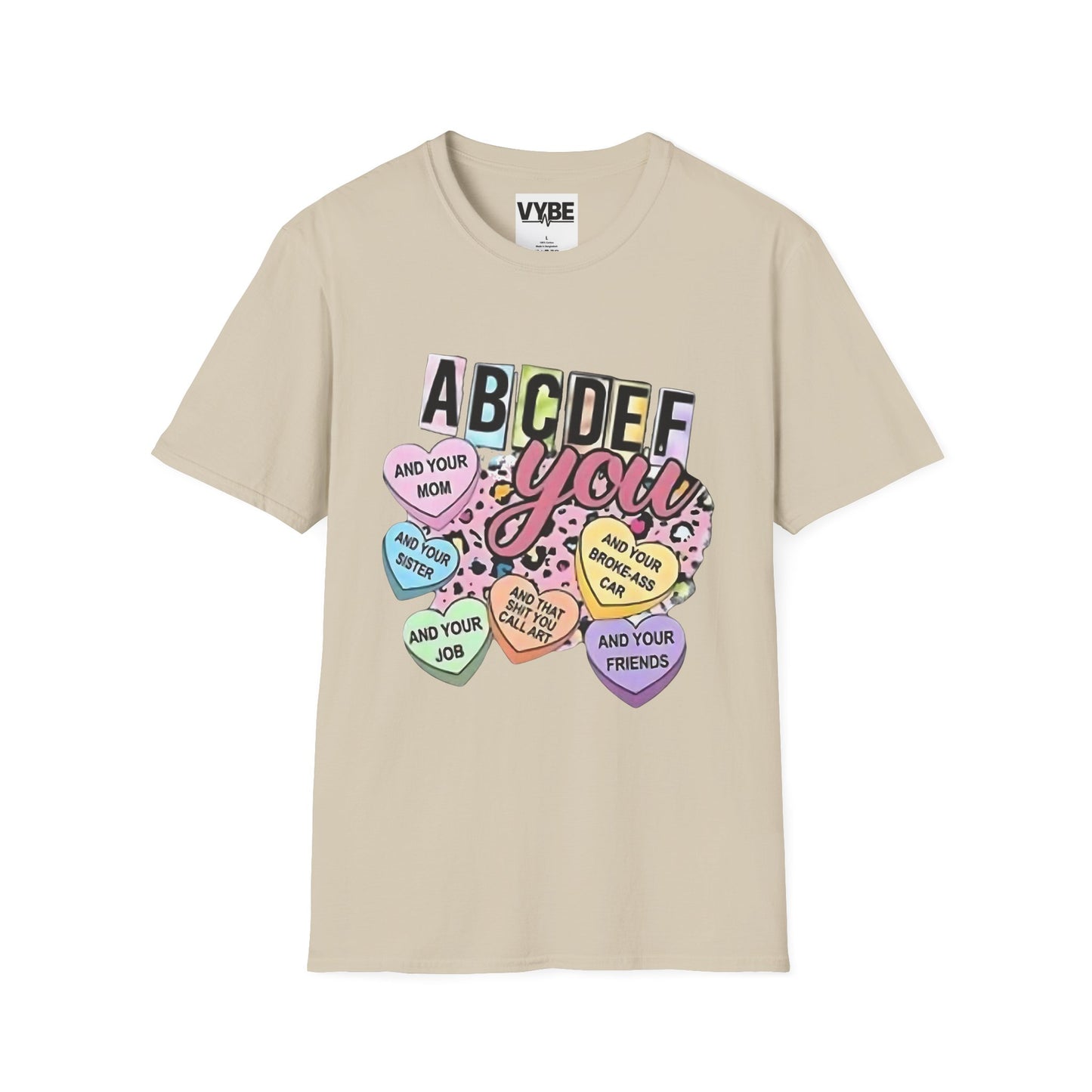 eEdgy- Colorful ABCDEFU Unisex T-Shirt with Fun Sayings, Casual Wear, Gift for Any Occasion, Trending Graphic Tee - VYBE Shop