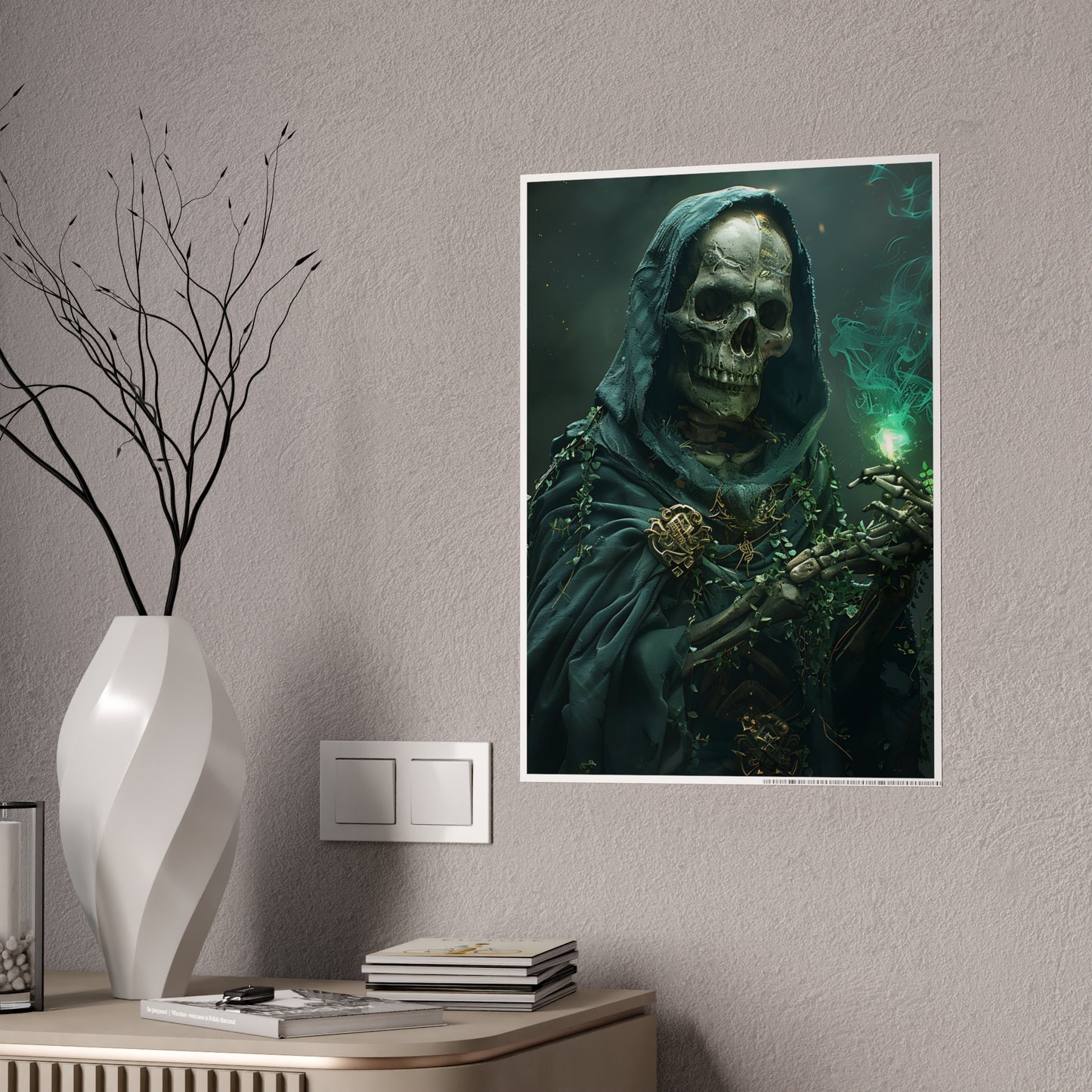 Skeleton Gothic Art Print, Dark Fantasy Poster, Edgy Wall Art - VYBE Shop