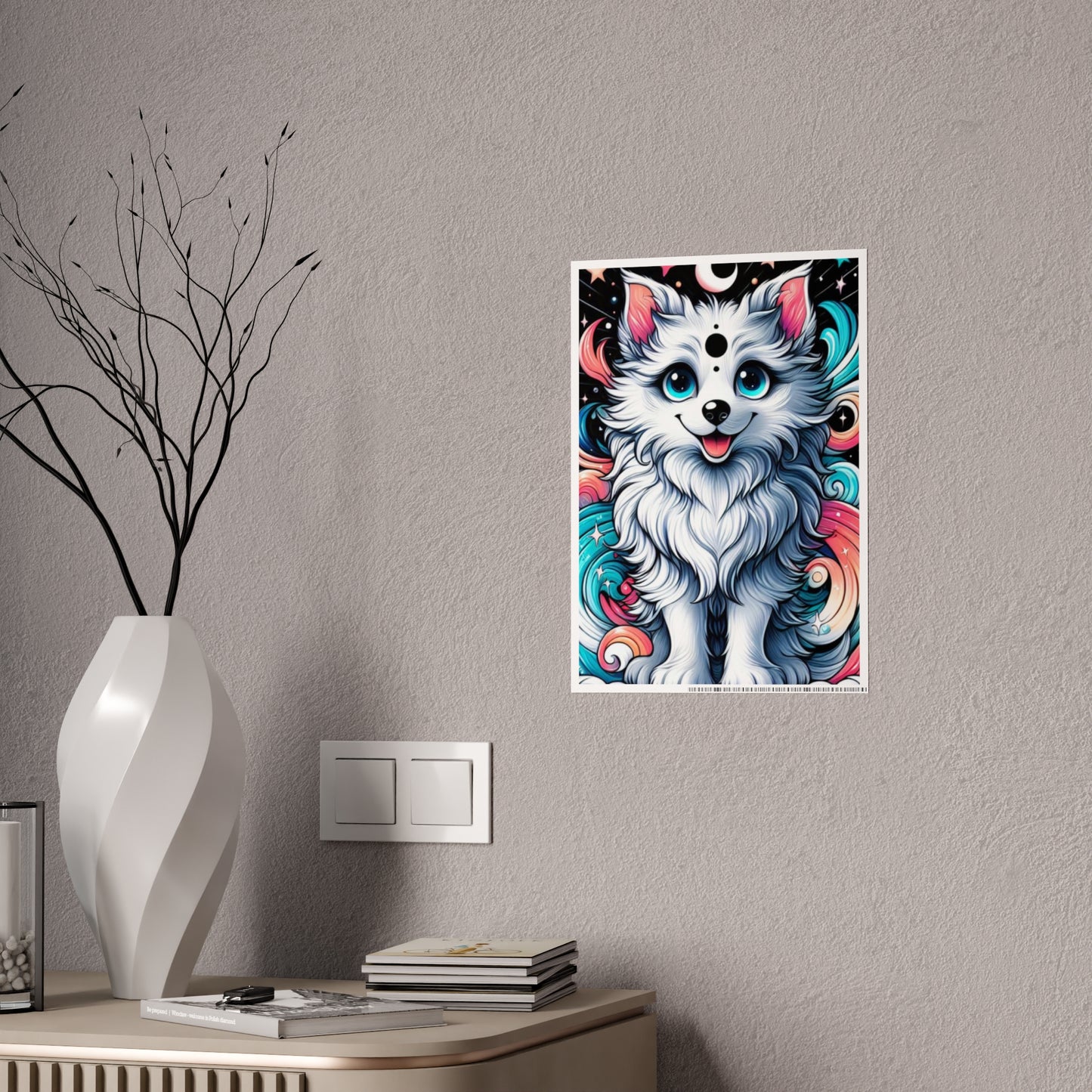 Glossy Cute Dog Art Poster - Adorable Dog Illustration for Pet Lovers - VYBE Shop
