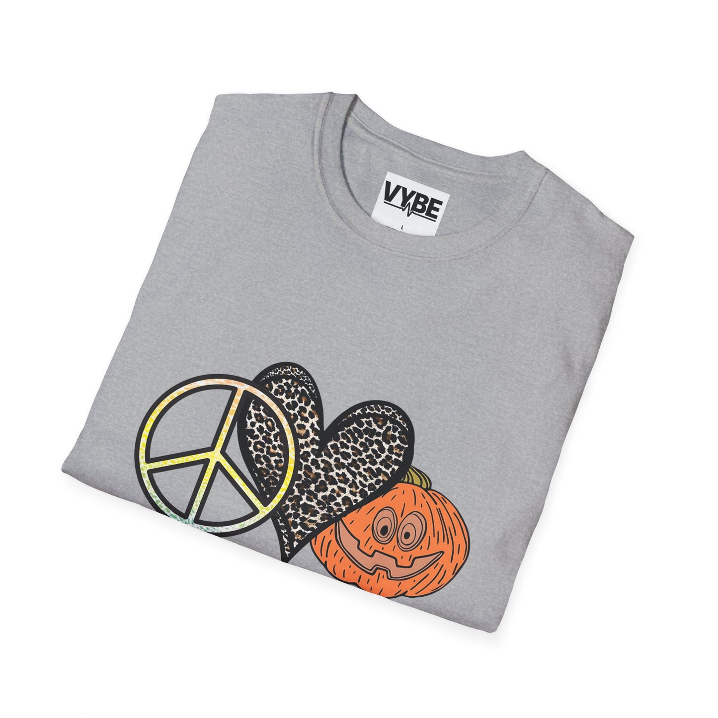 Fall- Vibes Unisex T-Shirt - Peace Love Fall, Autumn Tee, Halloween Shirt, Cozy Casual Wear, Gift for Pumpkin Lovers - VYBE Shop