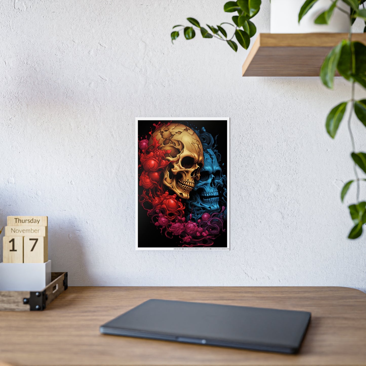 Skull Art Poster for Edgy Wall Decor - Gothic Home Design with Dark Aesthetic - VYBE Shop