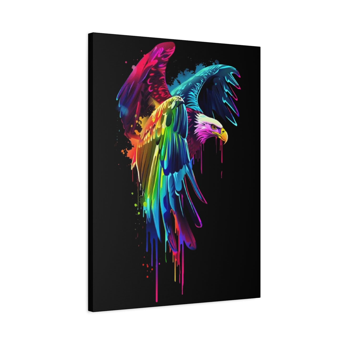 Neon Eagle Canvas Art, Colorful Wall Decor, Animal Lover Gift, Rainbow Decor, Home Sweet Home, Colorful Eagle Painting - VYBE Shop