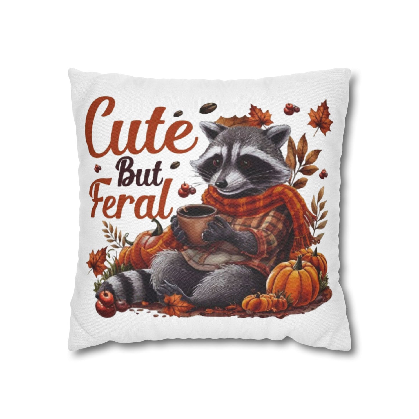 Cute Raccoon Pillowcase | Cozy Fall Decor for Animal Lovers, Autumn Home Accent Decorative Cushion Cover - VYBE Shop