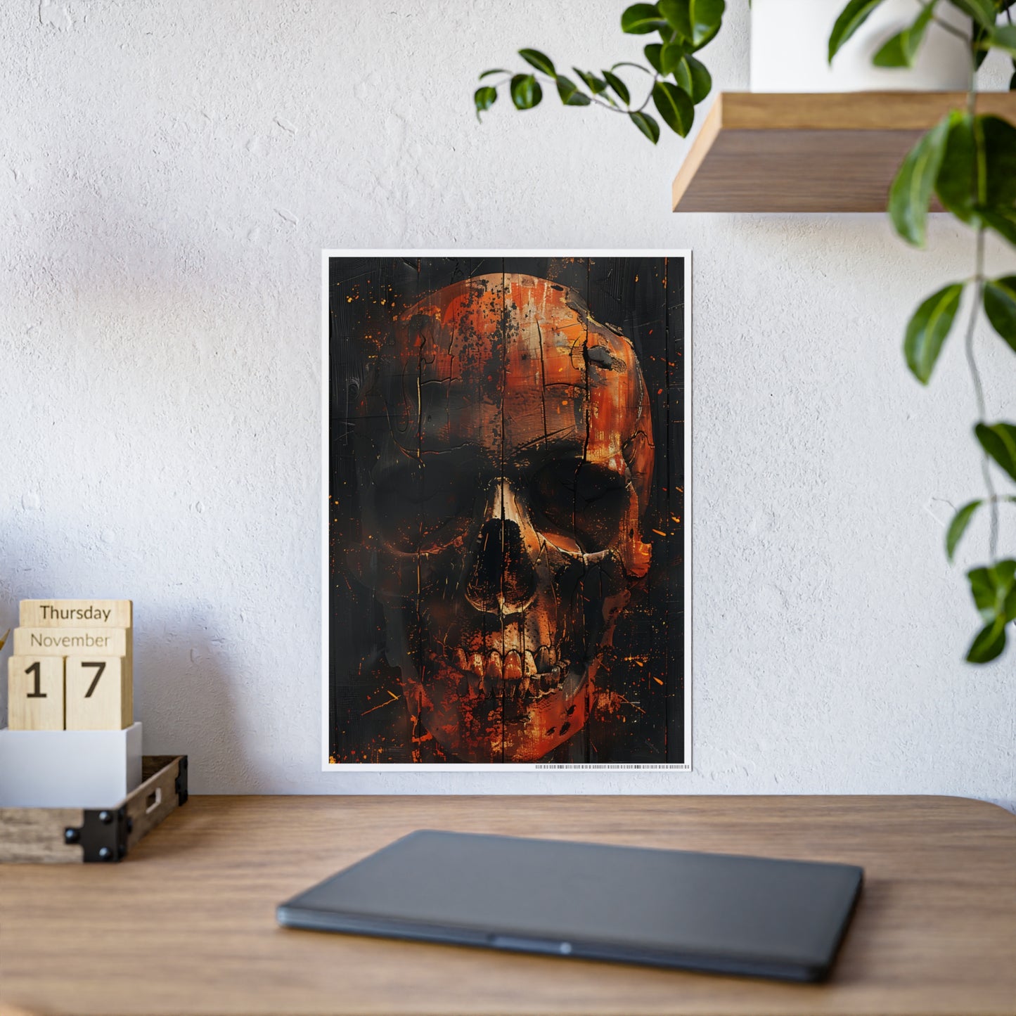 Skull Art Poster, Dark Aesthetic Wall Decor, Gothic Home Decor, Unique Gift Idea - VYBE Shop