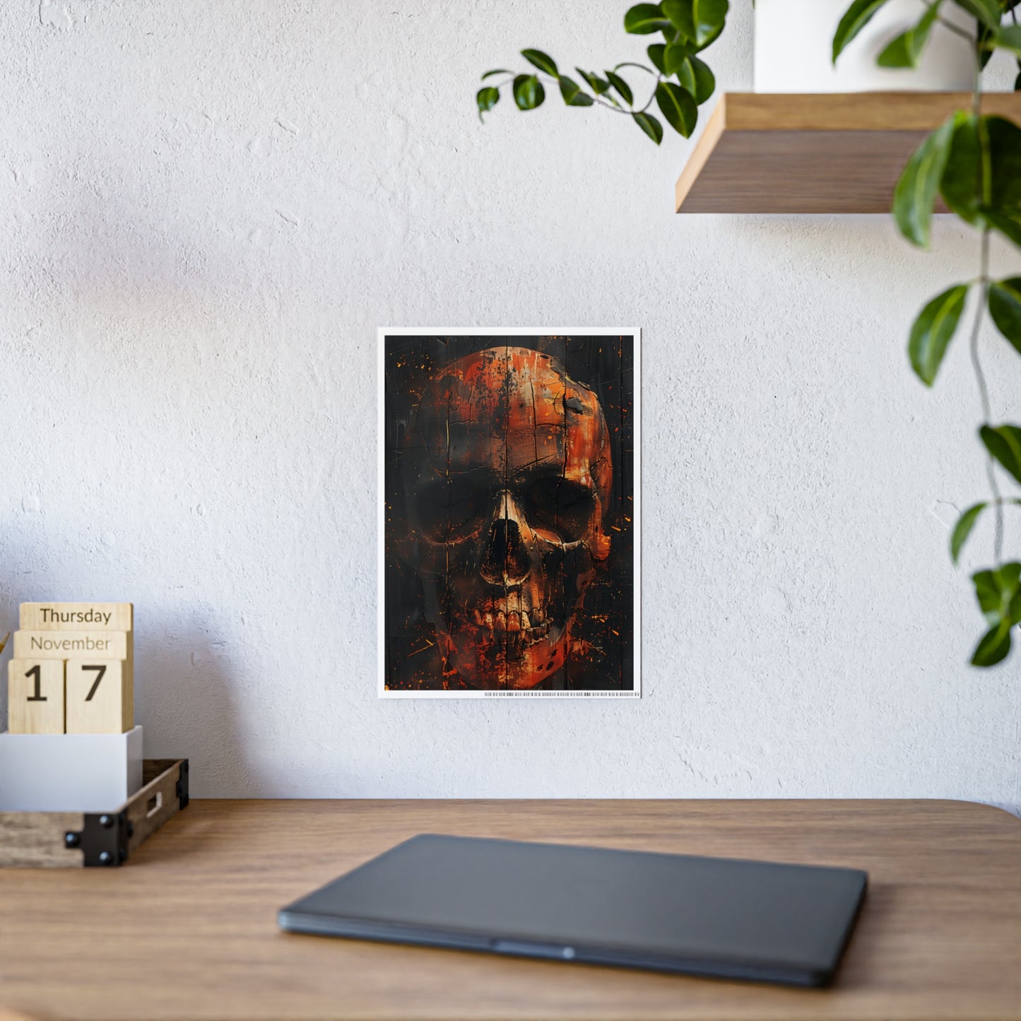 Skull Art Poster, Dark Aesthetic Wall Decor, Gothic Home Decor, Unique Gift Idea - VYBE Shop