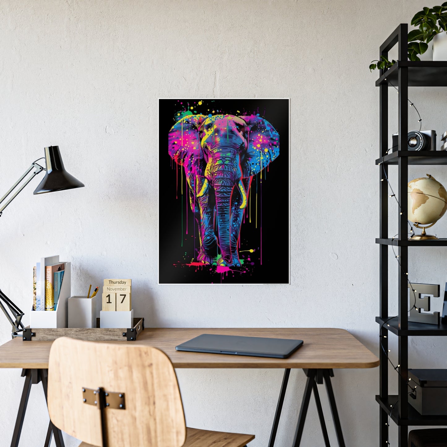 Vibrant Elephant Art Poster for Stunning Glossy Wall Decor - VYBE Shop