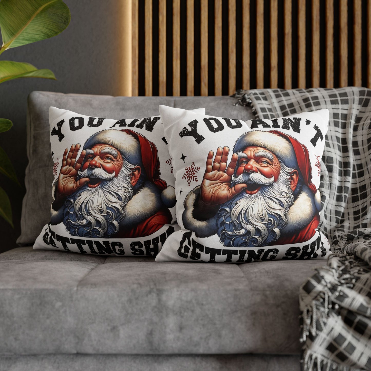 Funny Santa Pillowcase for Holiday Decor, Christmas Gift, Holiday Throw Pillow, Cozy Home Decor, Novelty Pillow - VYBE Shop